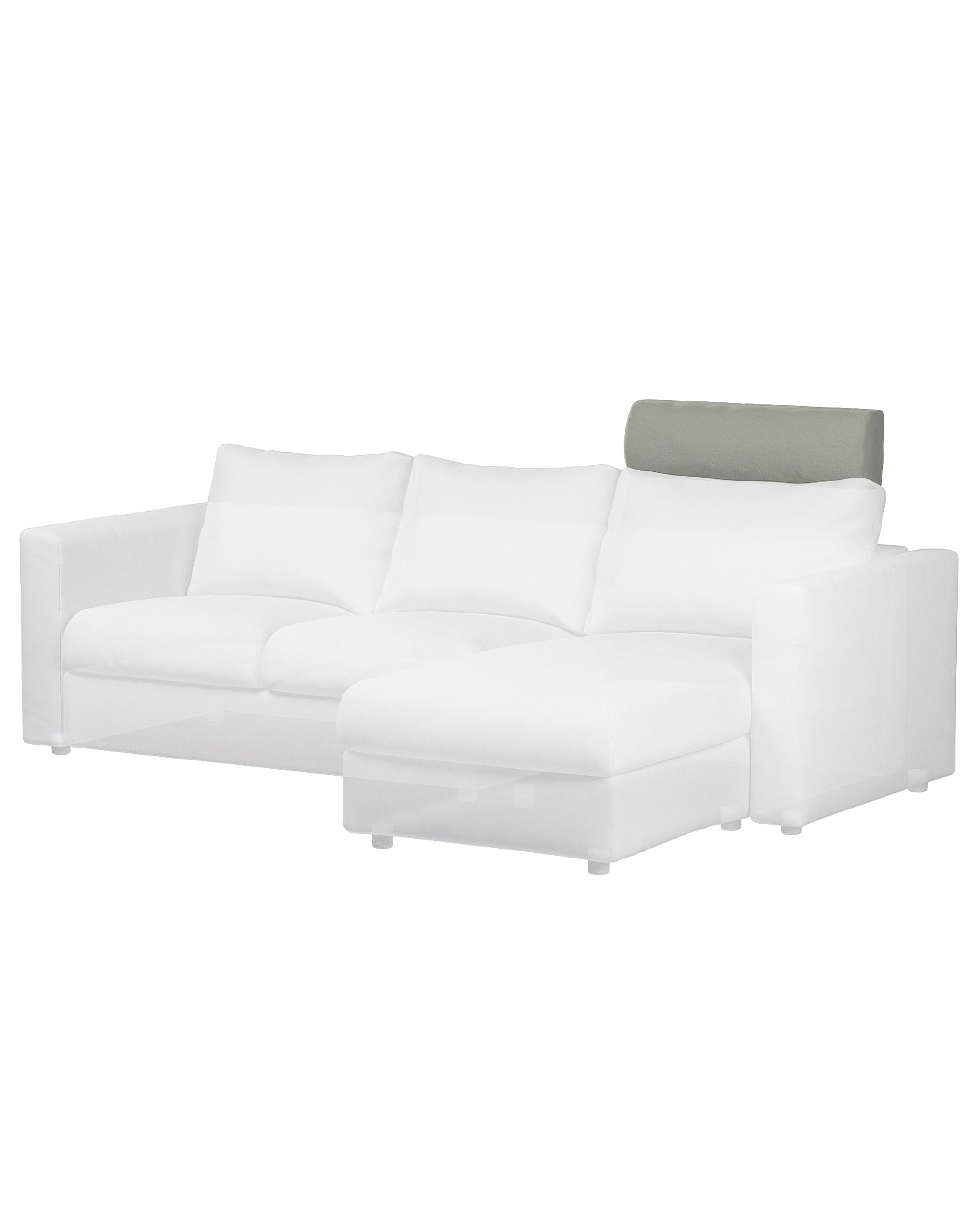 Cover for headrest Vimle product colour grey fabric gloss, velvet (hover)