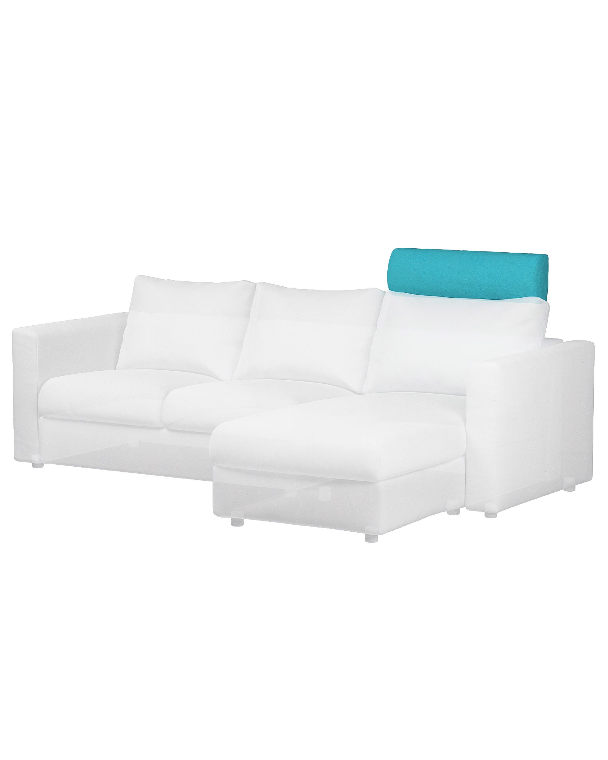 Cover for headrest Vimle product colour blue fabric structured (hover)