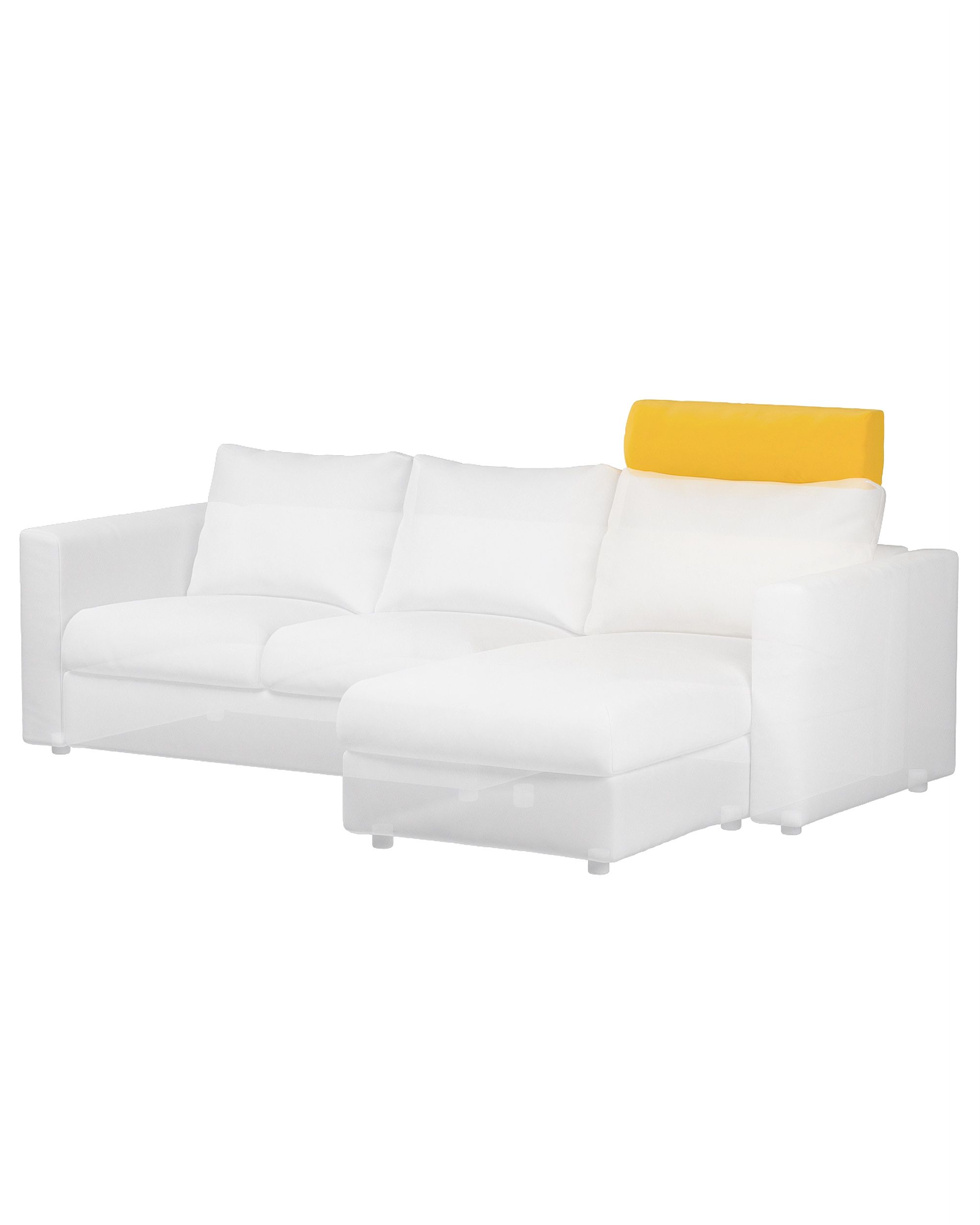 Cover for headrest Vimle product colour yellow fabric velvet (hover)
