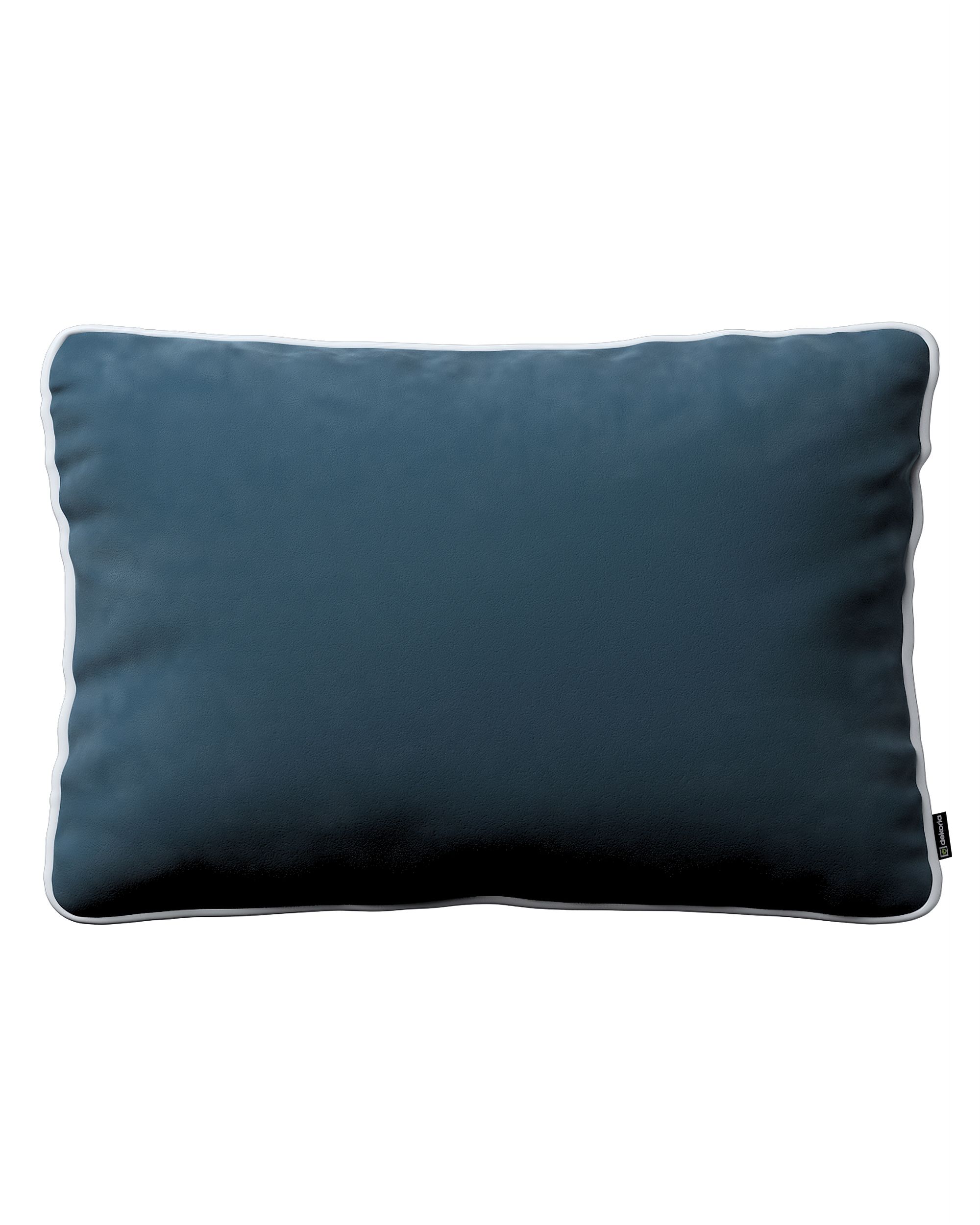 Laura rectangular velvet cushion cover with piping product colour blue fabric gloss, velvet