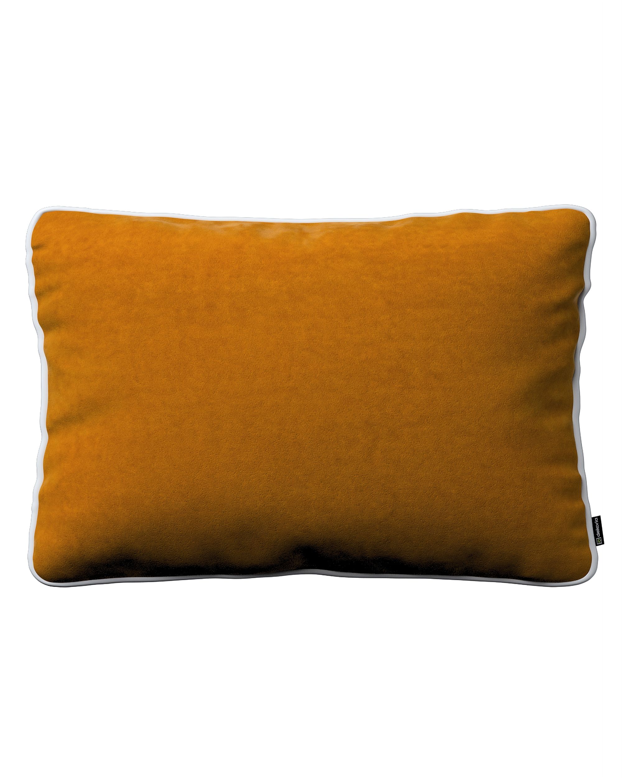 Laura rectangular velvet cushion cover with piping product colour yellow fabric gloss, velvet