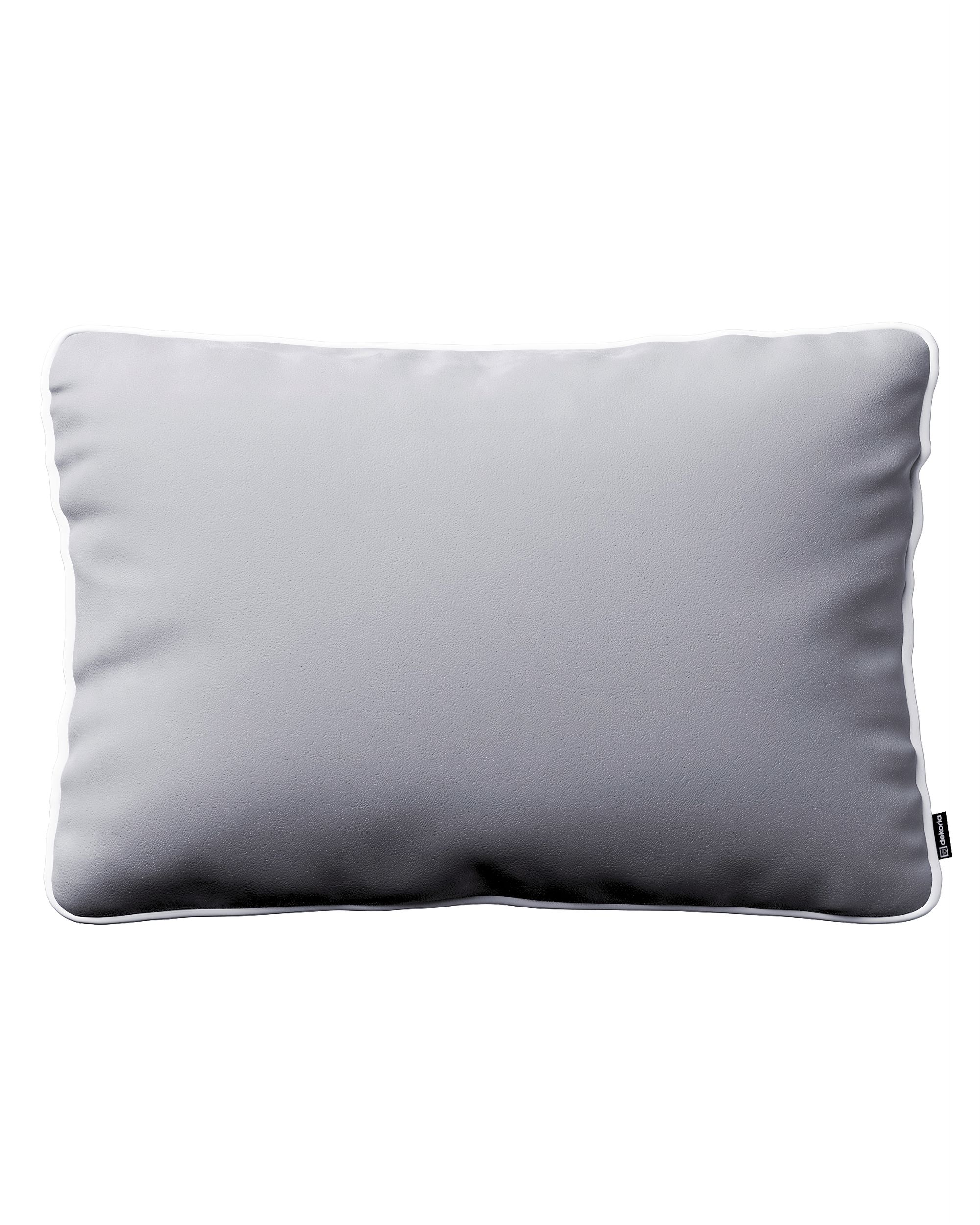 Laura rectangular velvet cushion cover with piping product colour grey fabric gloss, velvet