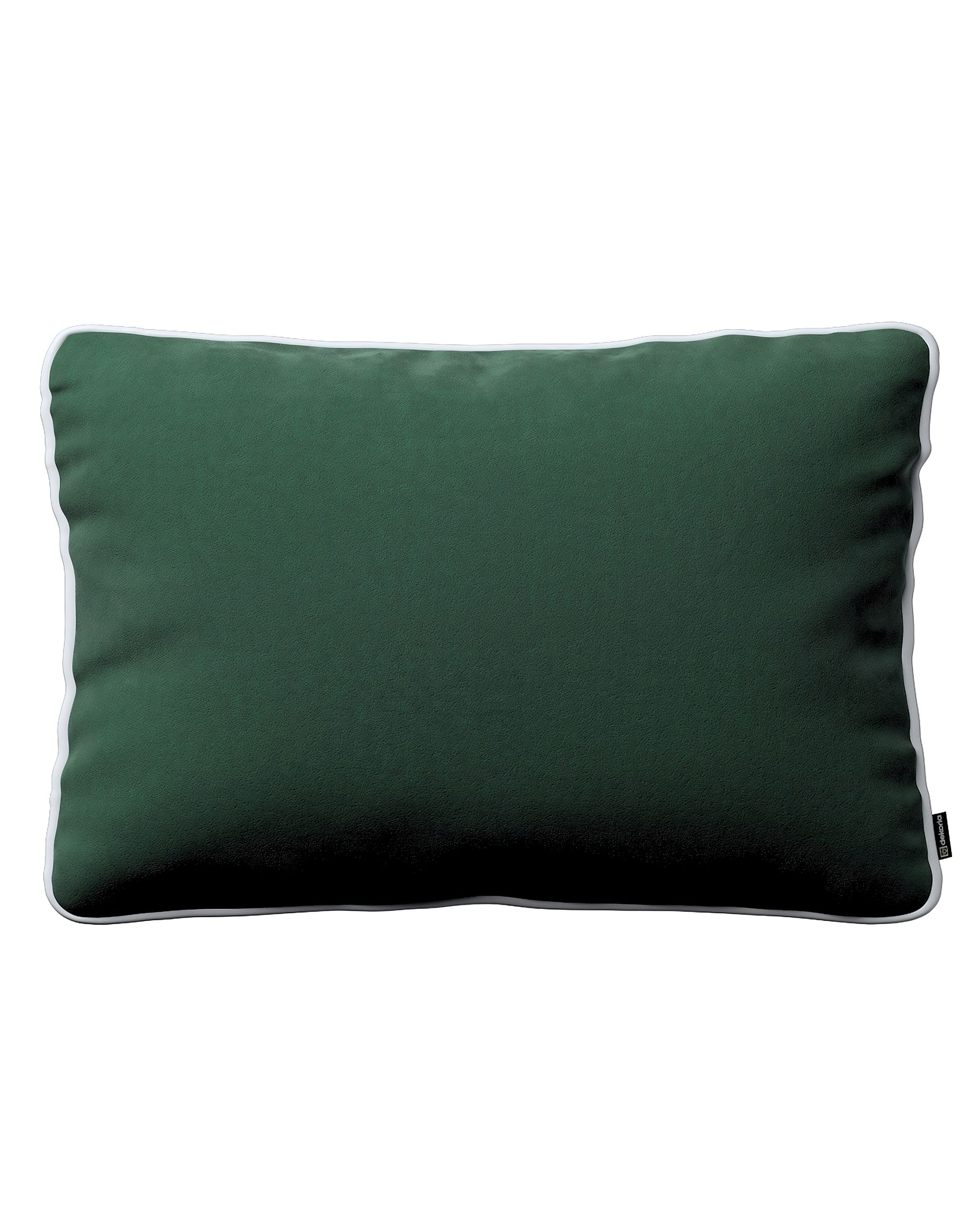 Laura rectangular velvet cushion cover with piping product colour green fabric gloss, velvet