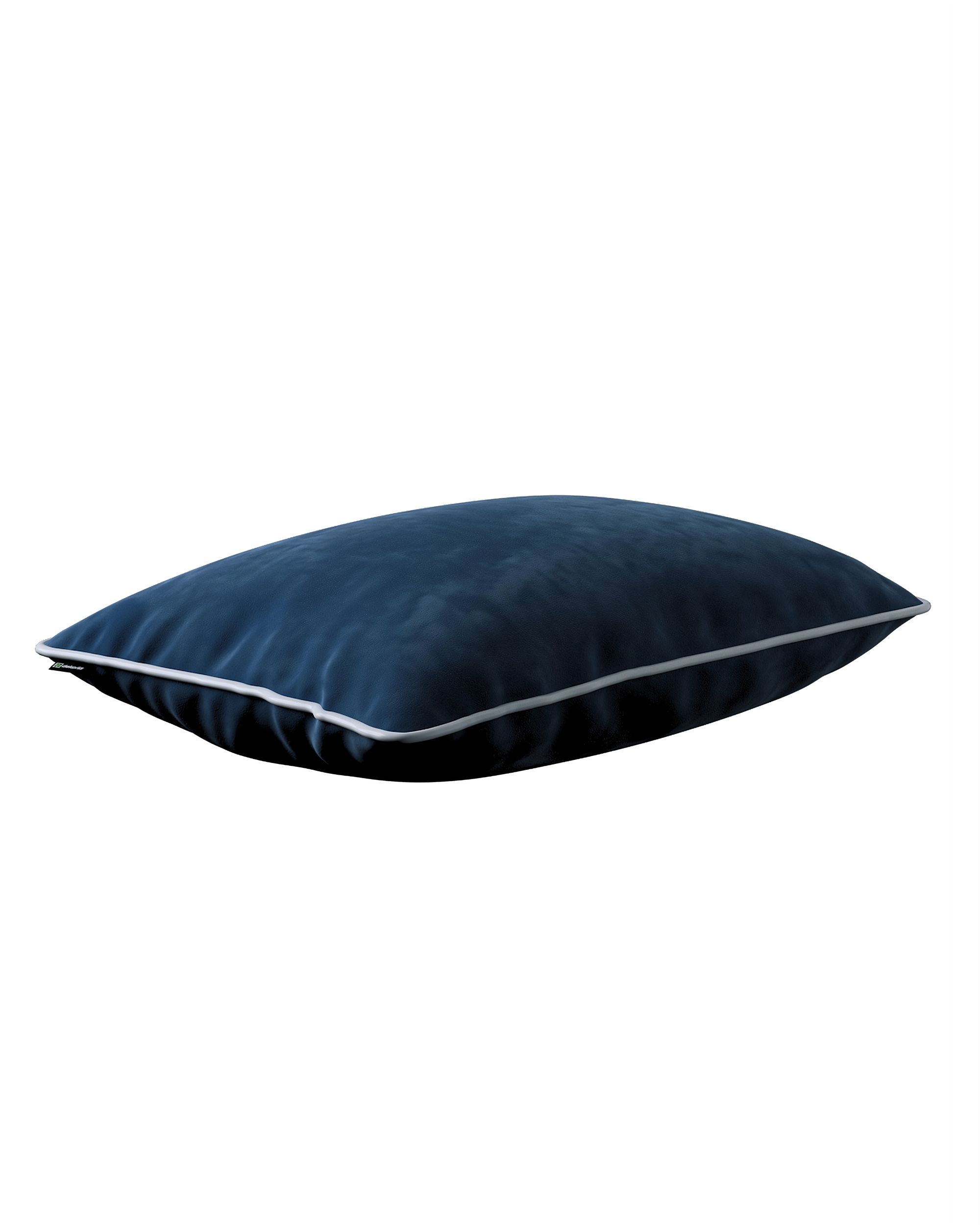 Laura rectangular velvet cushion cover with piping product colour navy blue fabric gloss, velvet (hover)