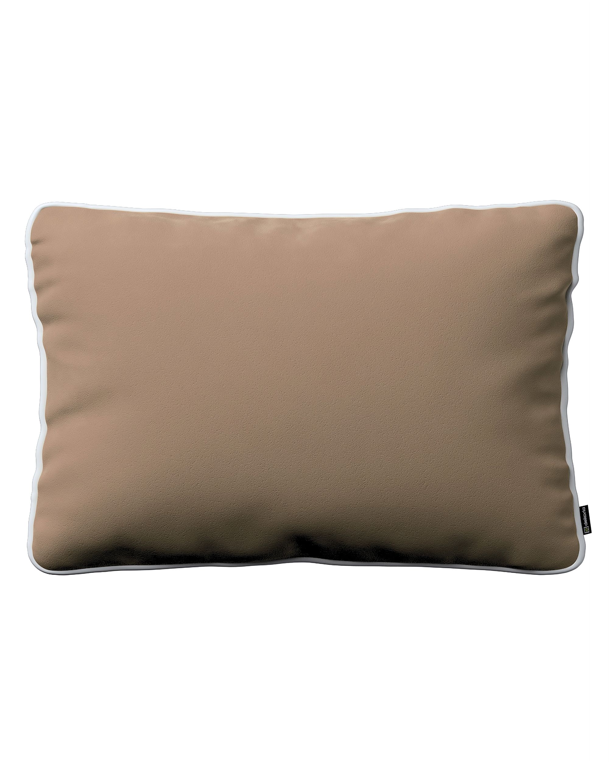 Laura rectangular velvet cushion cover with piping product colour beige fabric gloss, velvet