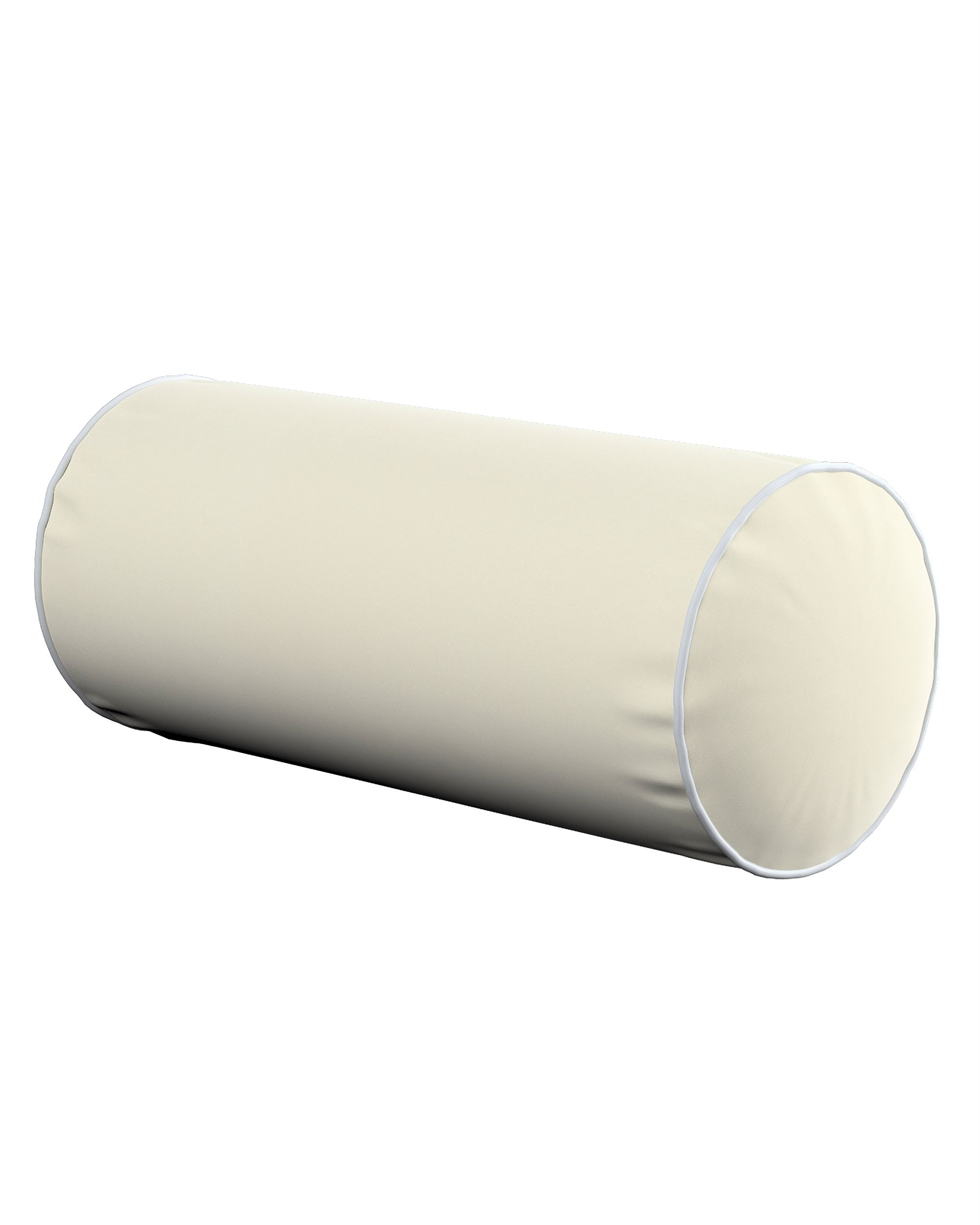 Simple bolster pillow with decorative piping product colour cream fabric gloss, velvet