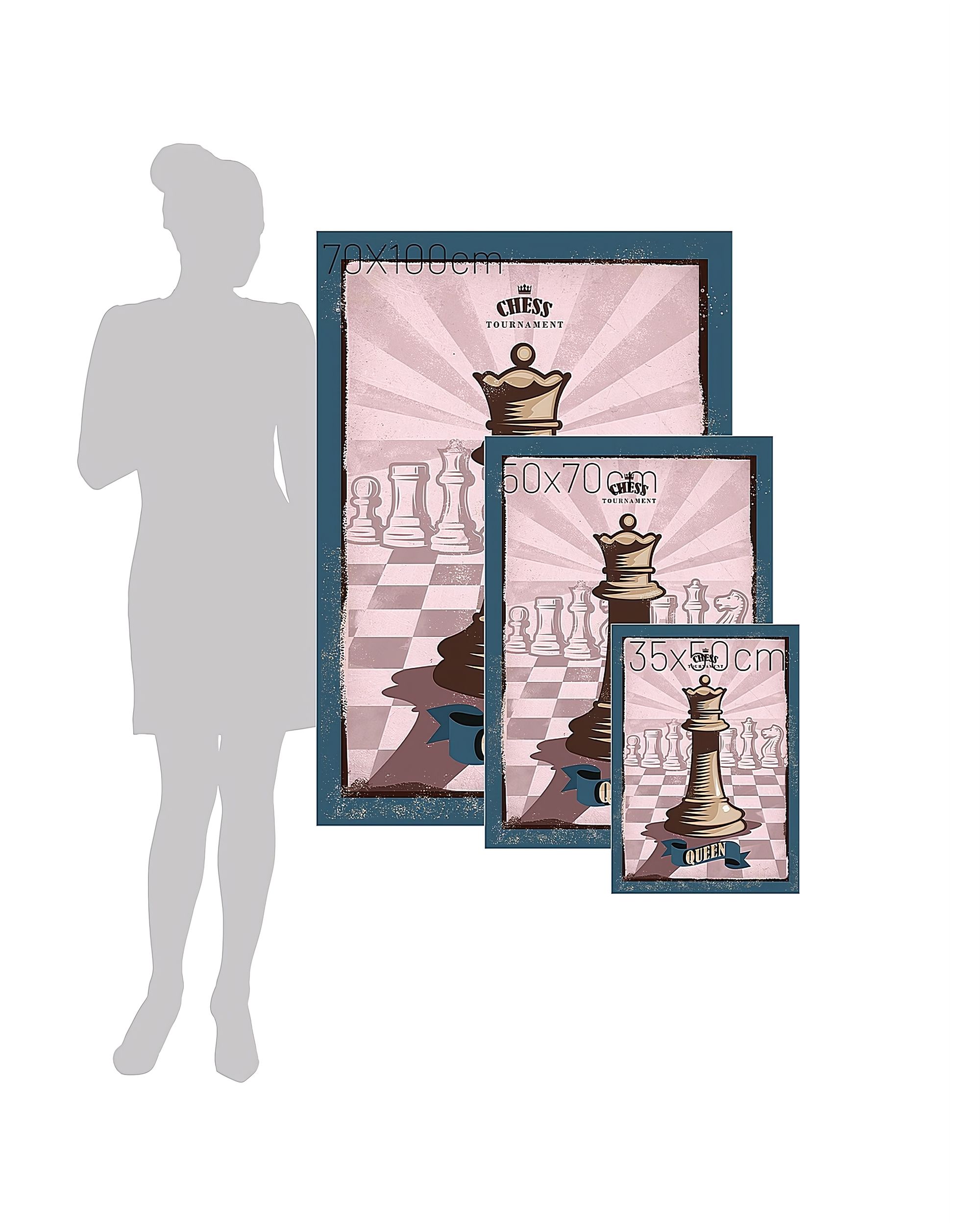 Vintage Chess II canvas painting (hover)