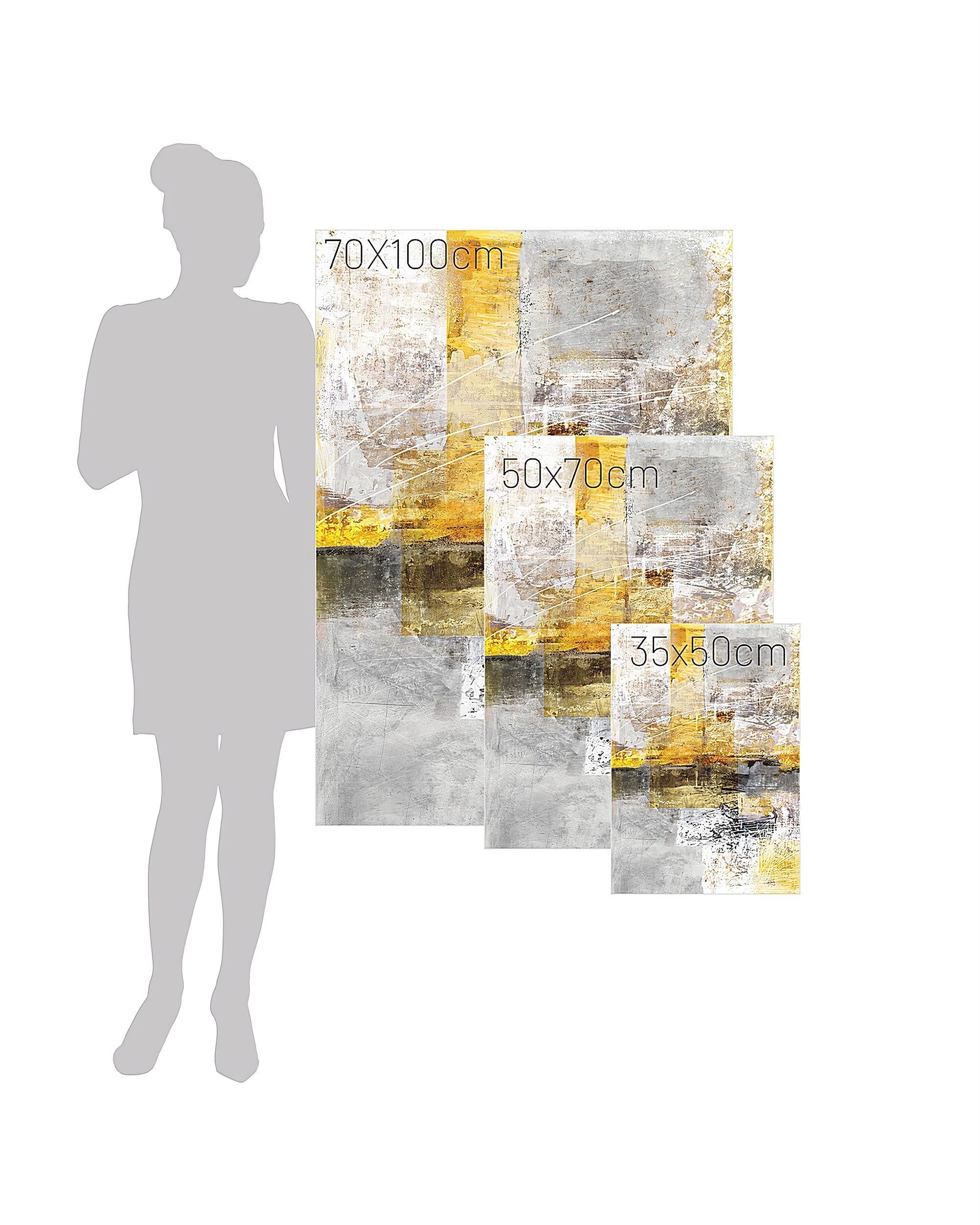 Yellow Abstarct canvas painting (hover)