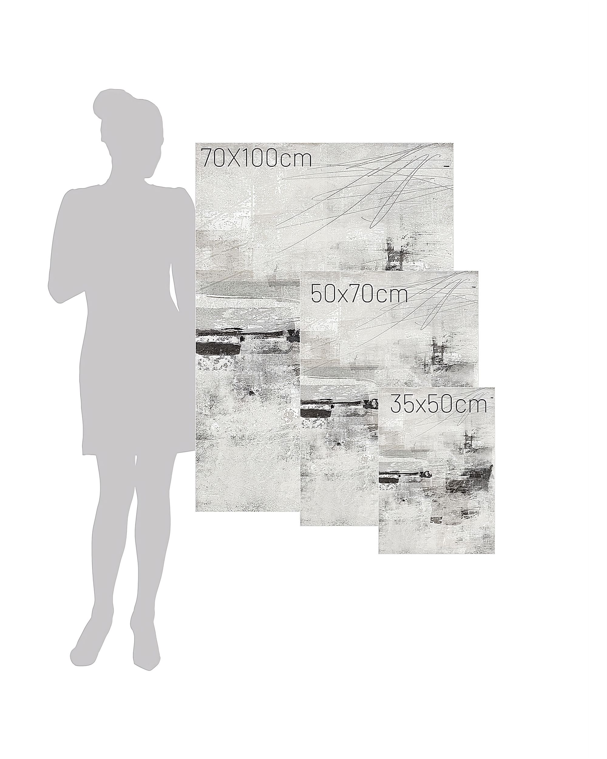 Grey Abstract canvas painting (hover)
