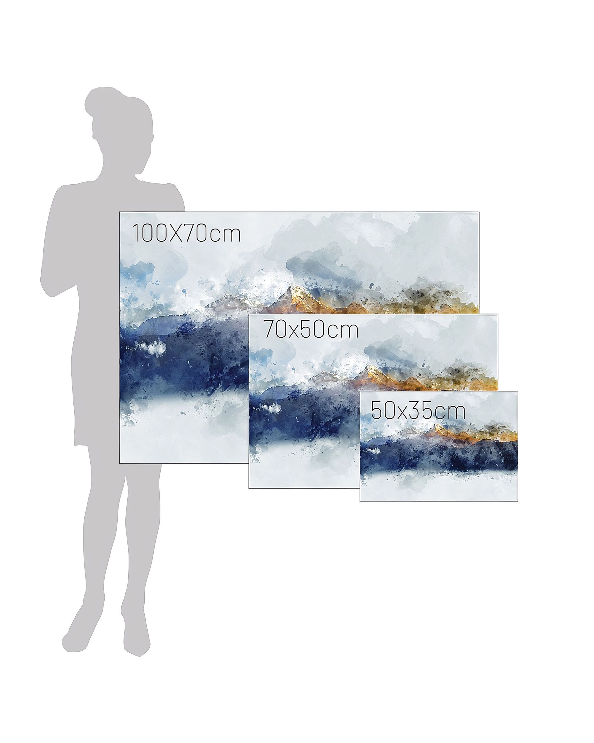 Golden Mountains canvas painting (hover)