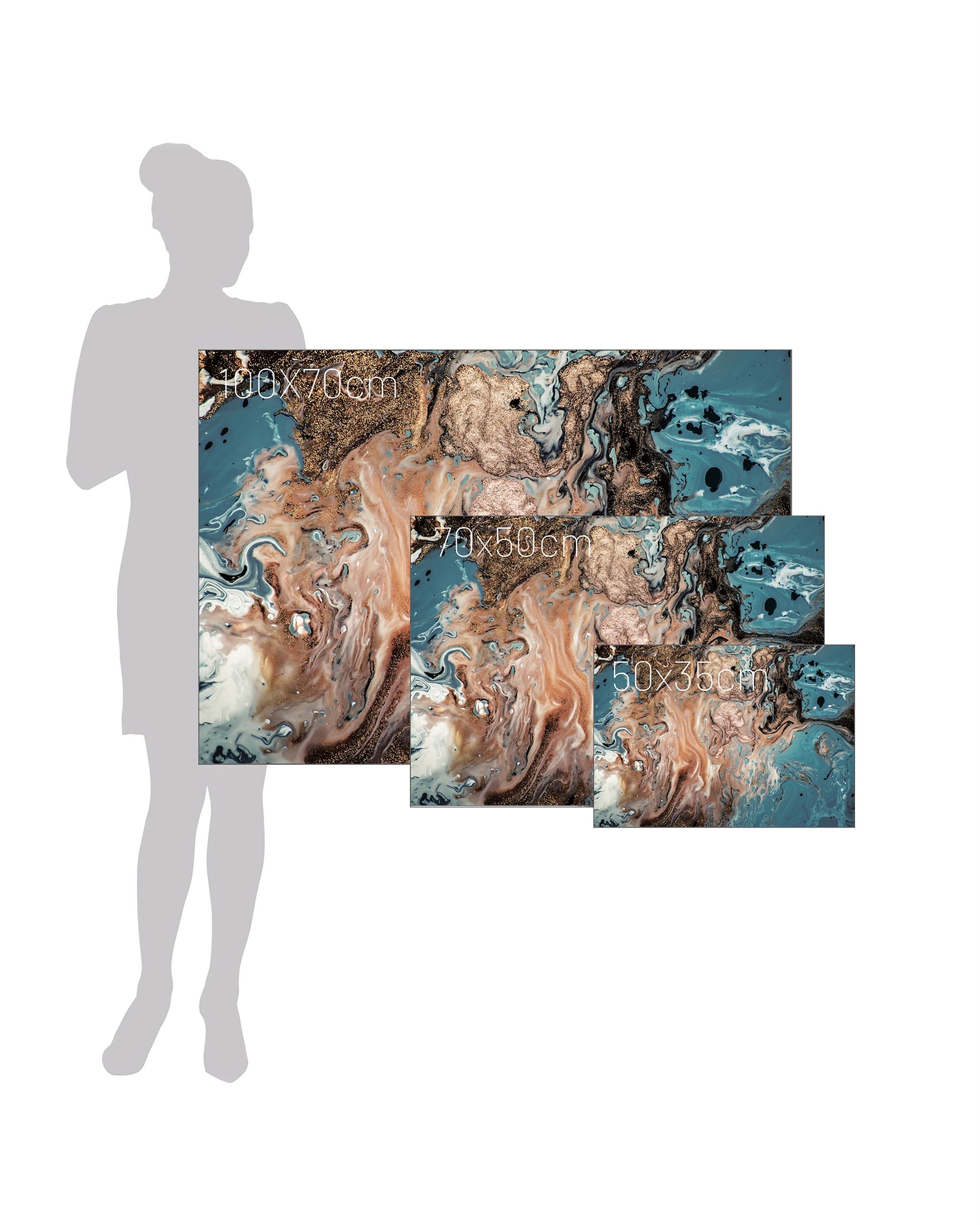 Puring Blue&Gold canvas painting (hover)