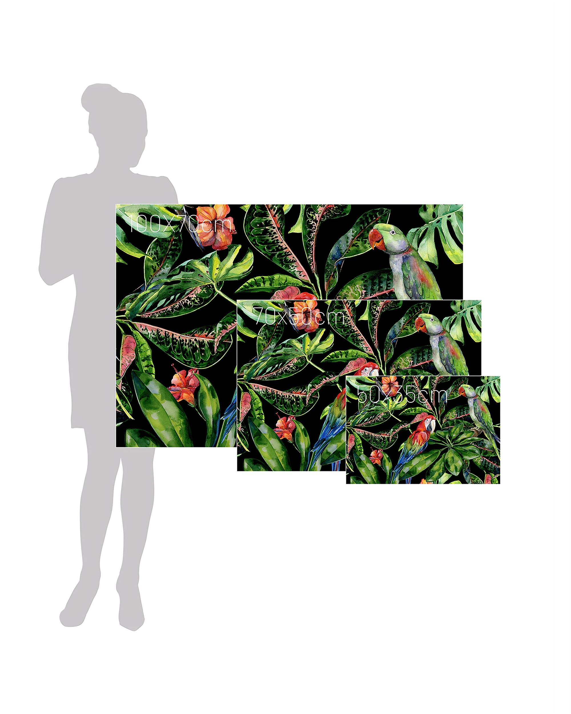 Tropical Birds canvas painting (hover)