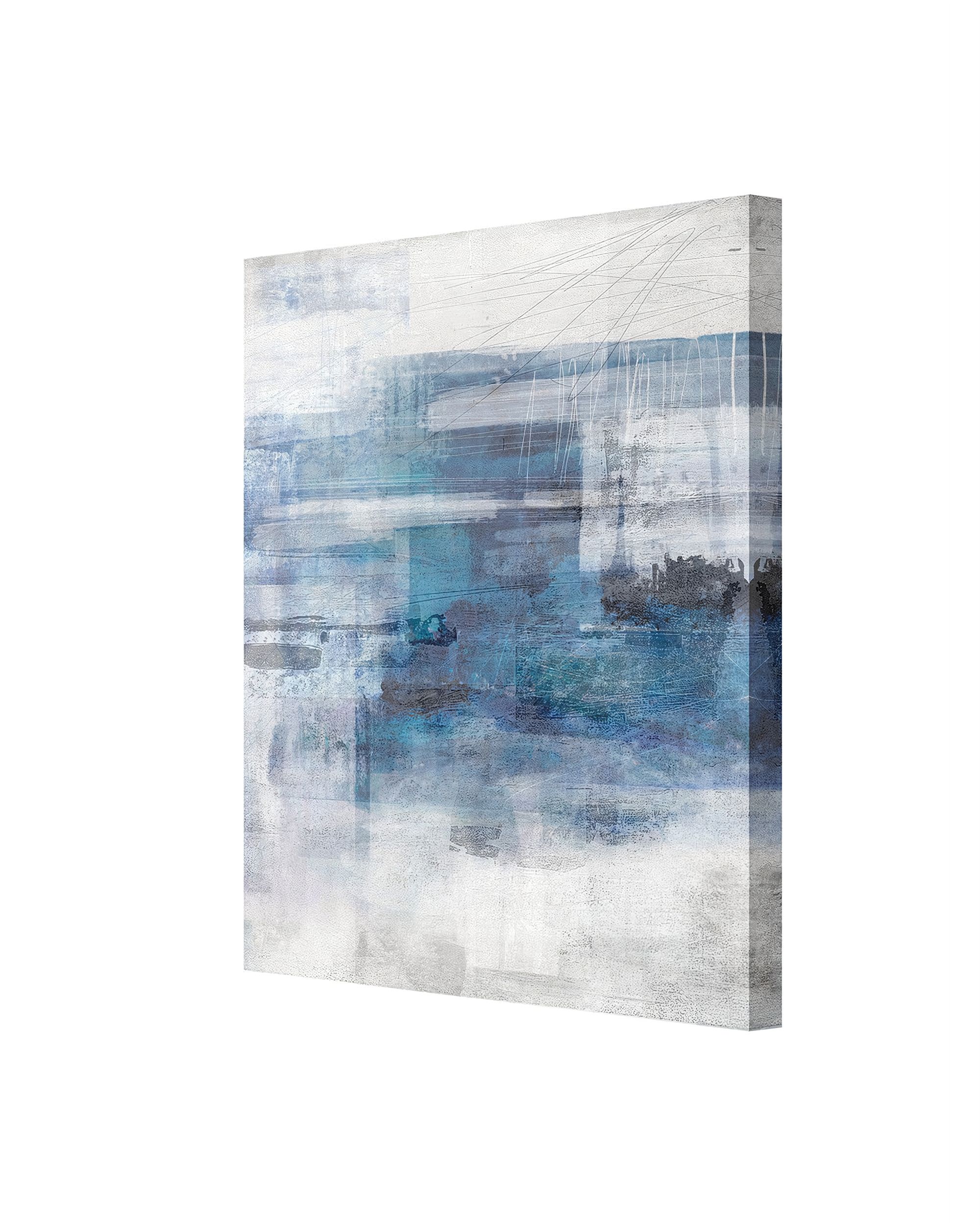 Blue Abstract canvas painting (hover)