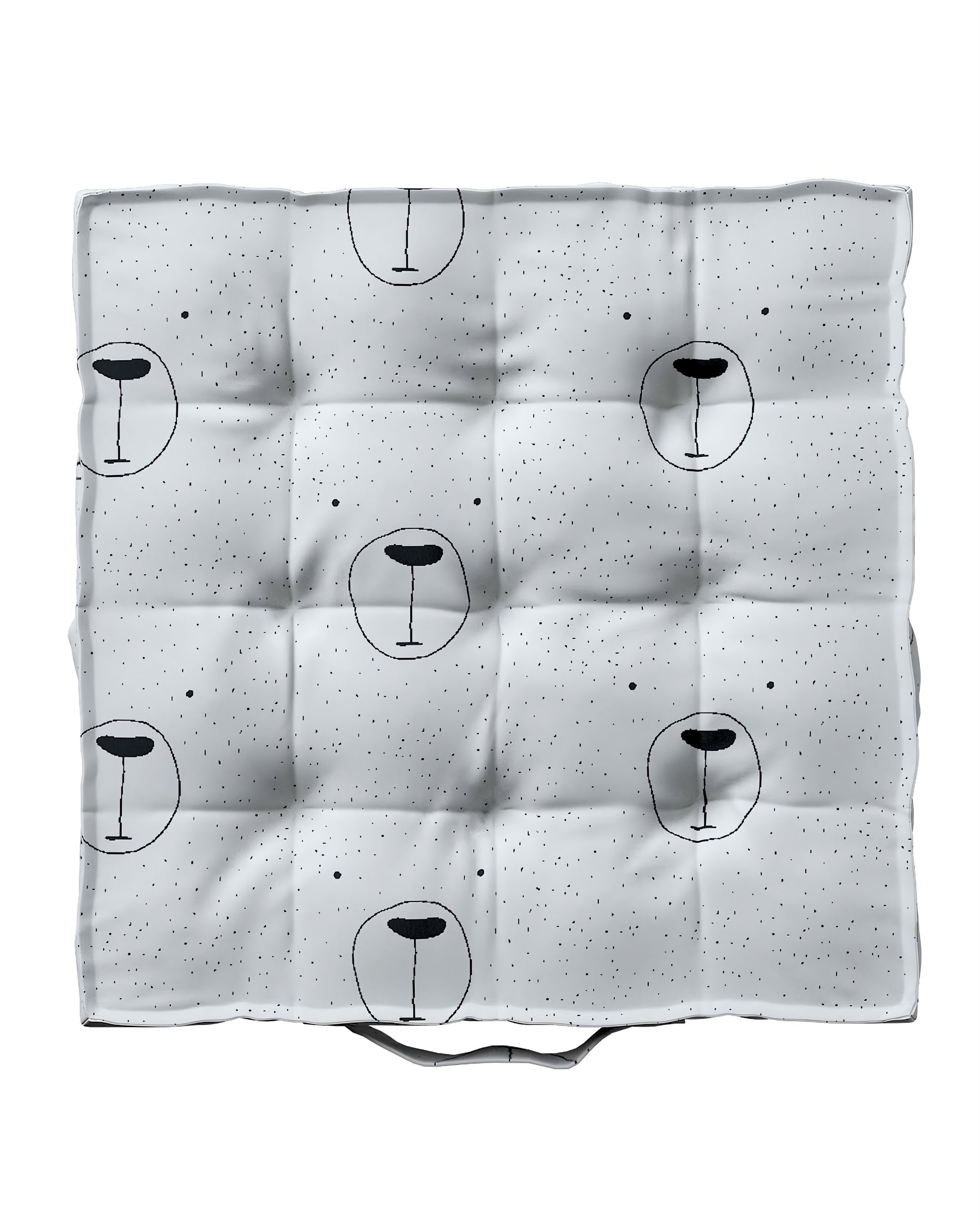 Jacob seat pad/floor cushion product colour white fabric patterned (hover)