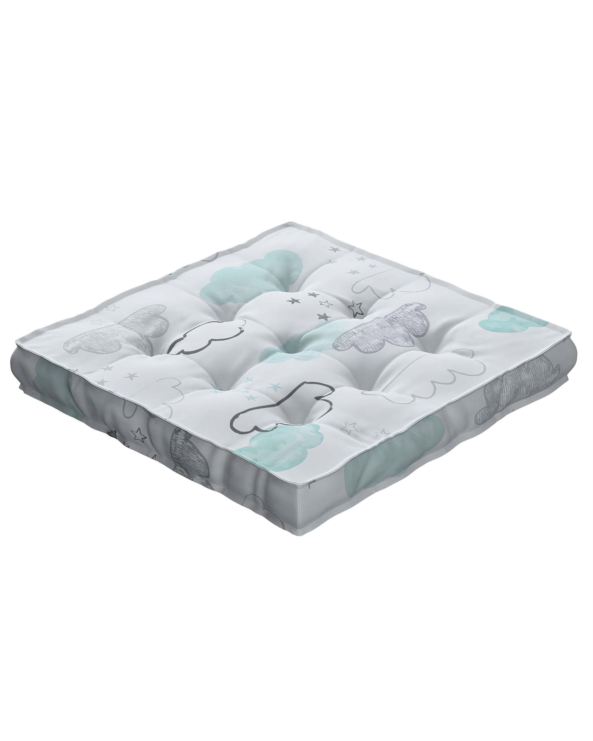 Jacob seat pad/floor cushion product colour white fabric patterned