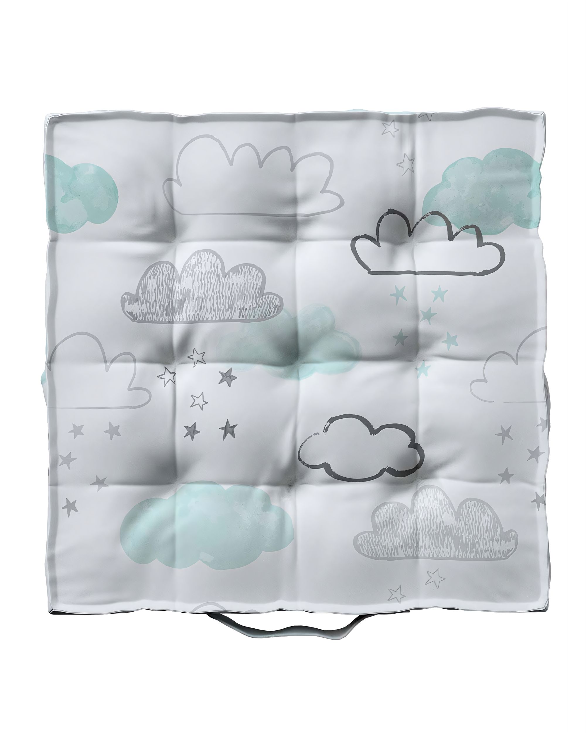 Jacob seat pad/floor cushion product colour white fabric patterned (hover)