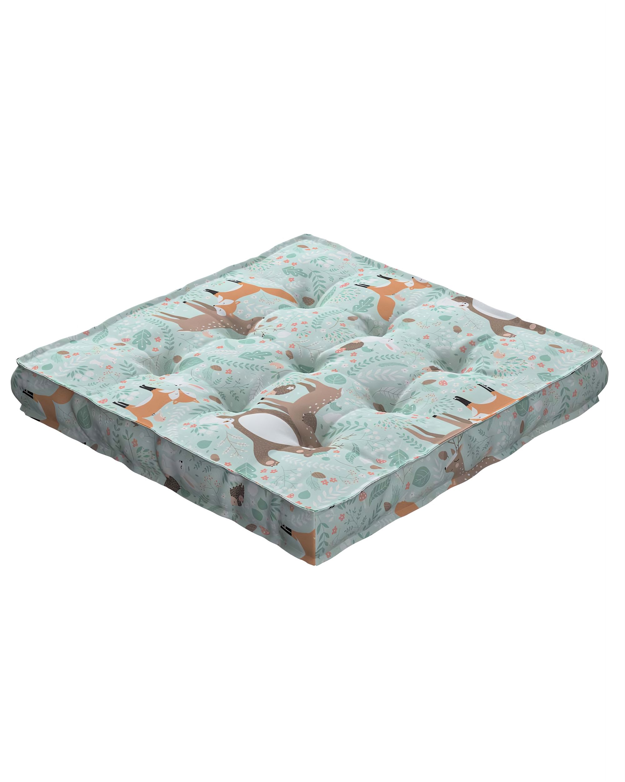 Jacob seat pad/floor cushion product colour green fabric patterned