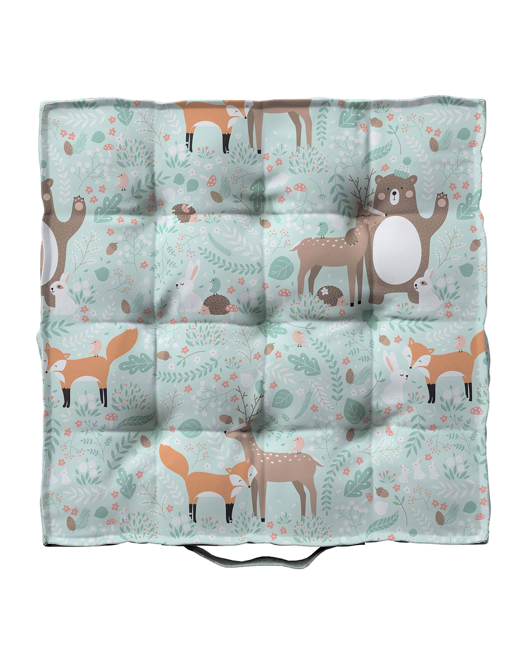 Jacob seat pad/floor cushion product colour green fabric patterned (hover)