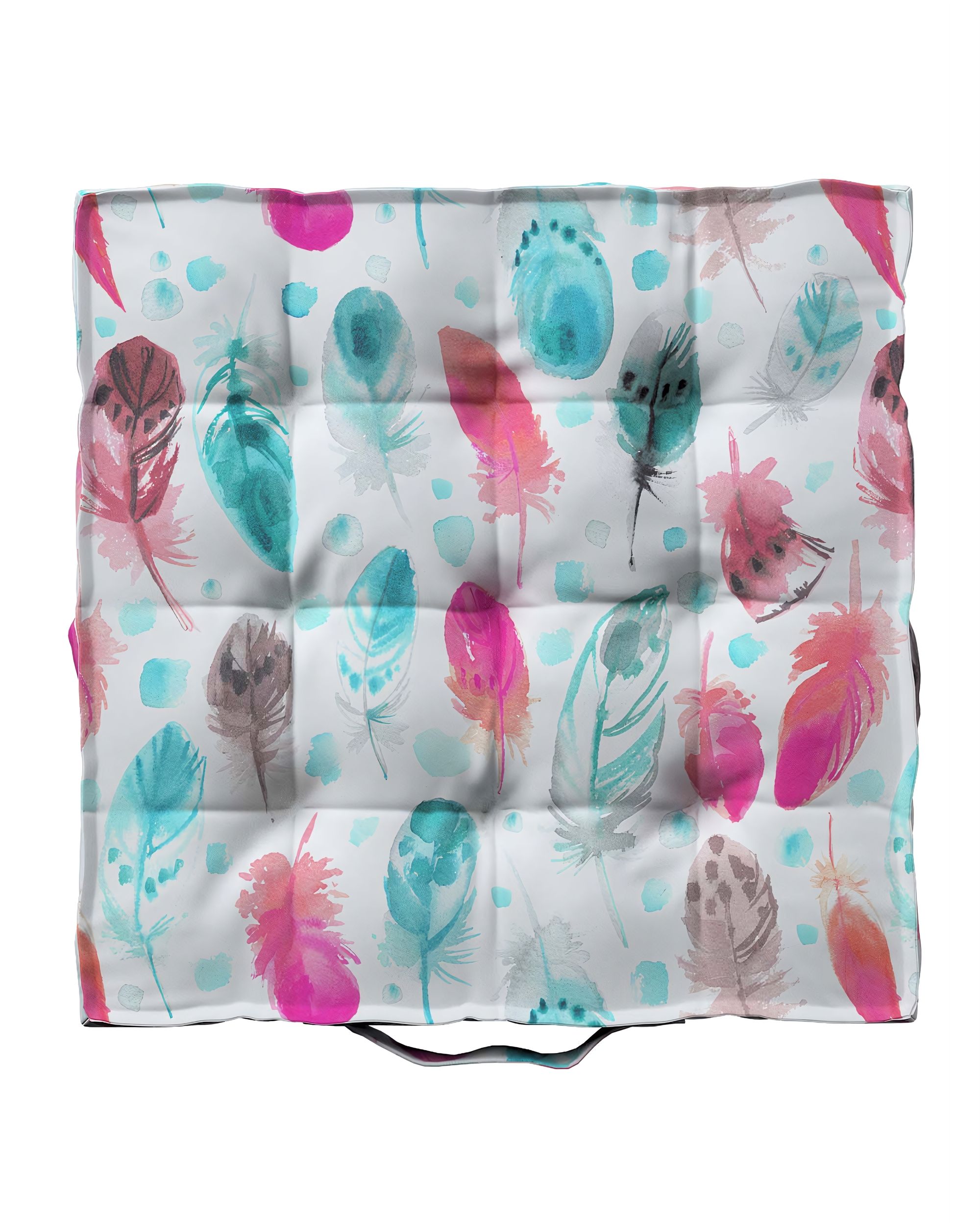 Jacob seat pad/floor cushion product colour blue fabric patterned (hover)