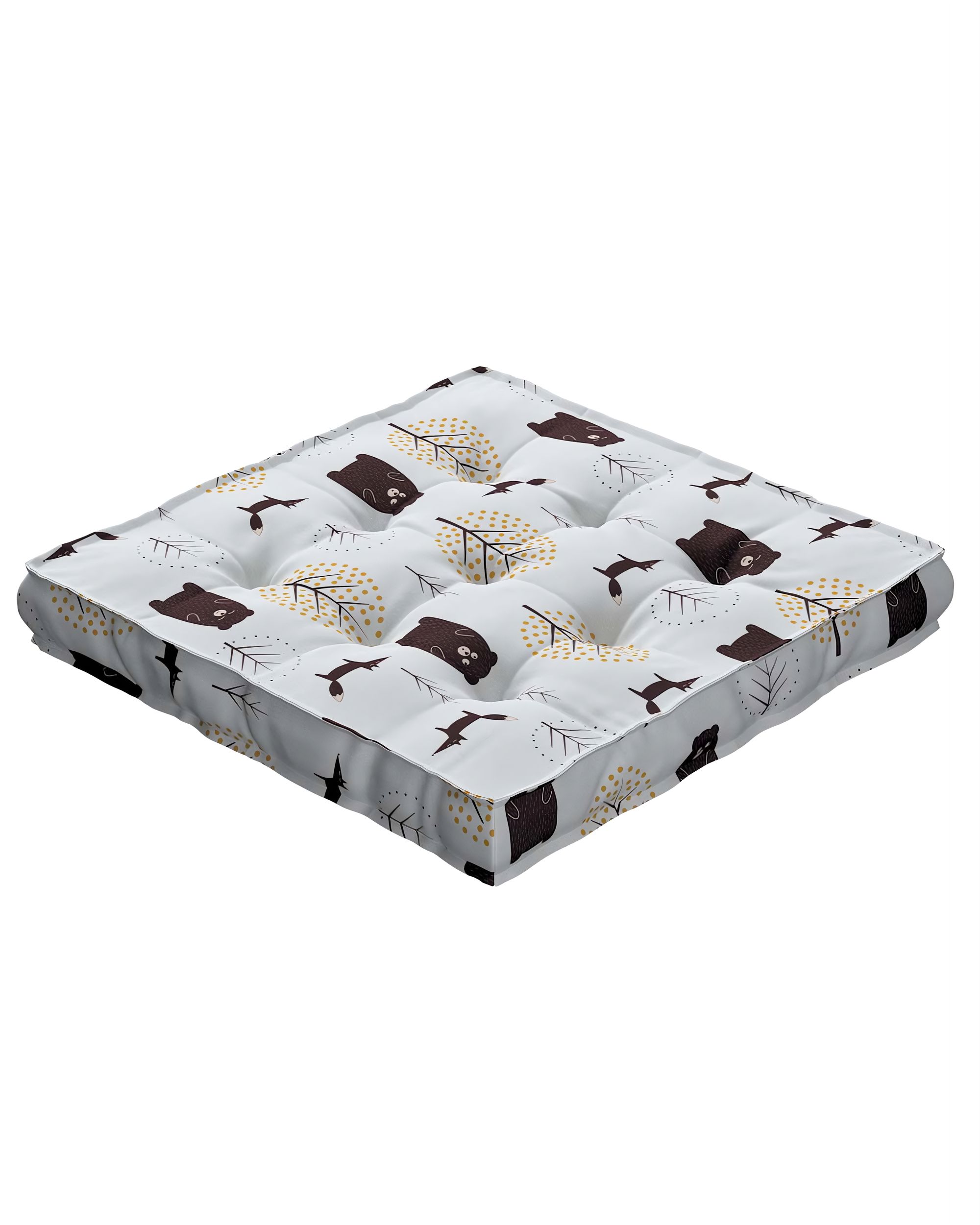 Jacob seat pad/floor cushion product colour brown fabric patterned