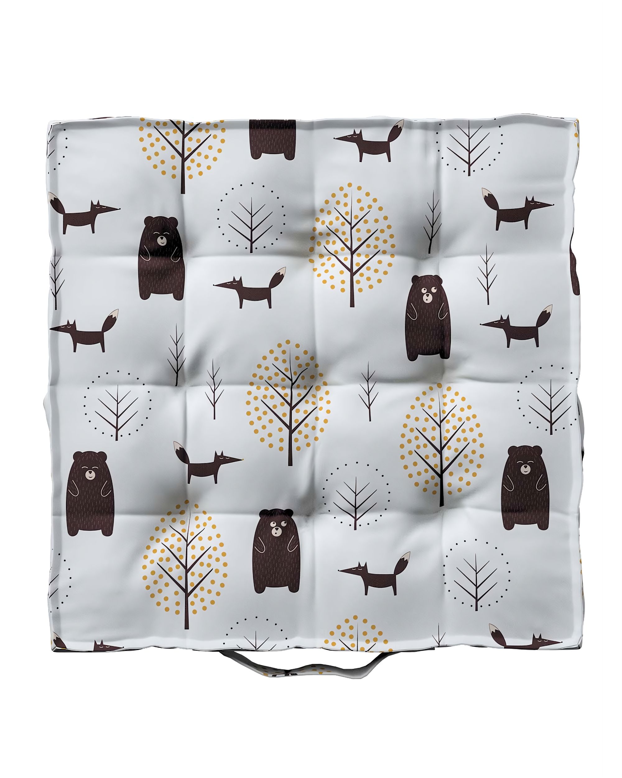 Jacob seat pad/floor cushion product colour brown fabric patterned (hover)