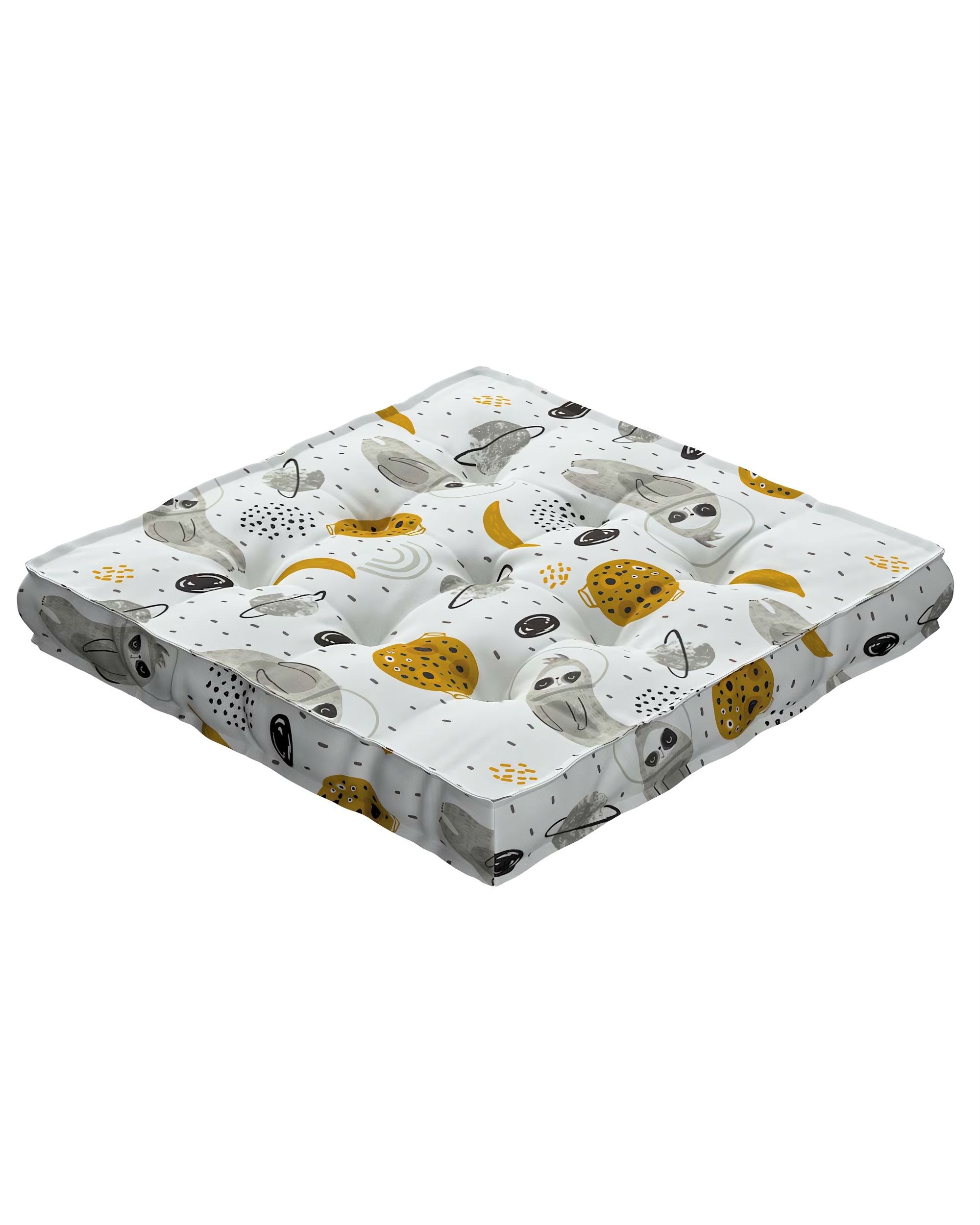 Jacob seat pad/floor cushion product colour white fabric patterned