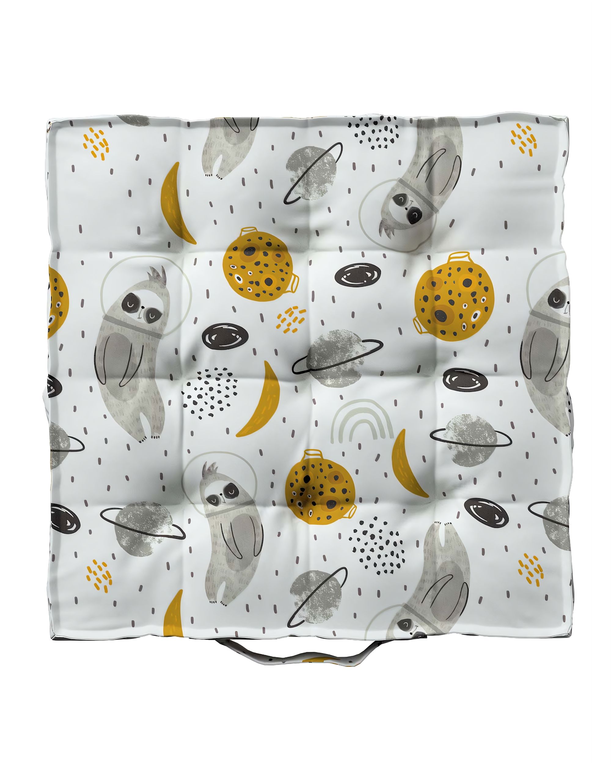 Jacob seat pad/floor cushion product colour white fabric patterned (hover)