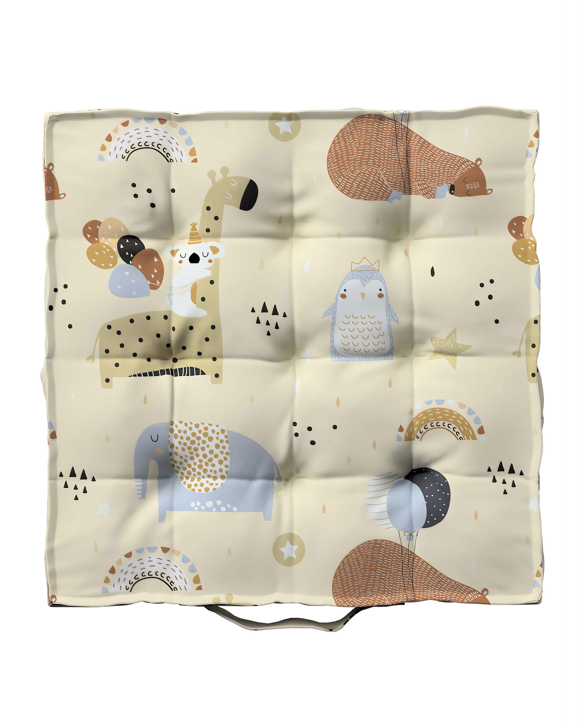 Jacob seat pad/floor cushion product colour beige fabric patterned (hover)