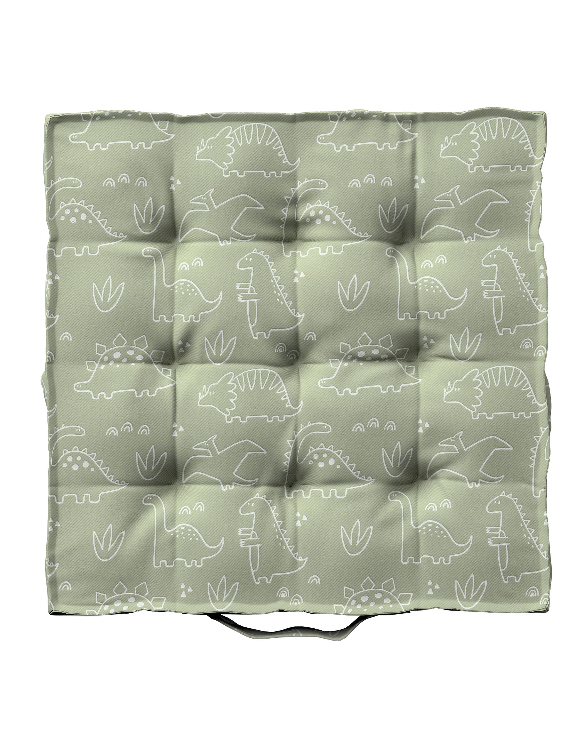Jacob seat pad/floor cushion product colour green fabric patterned