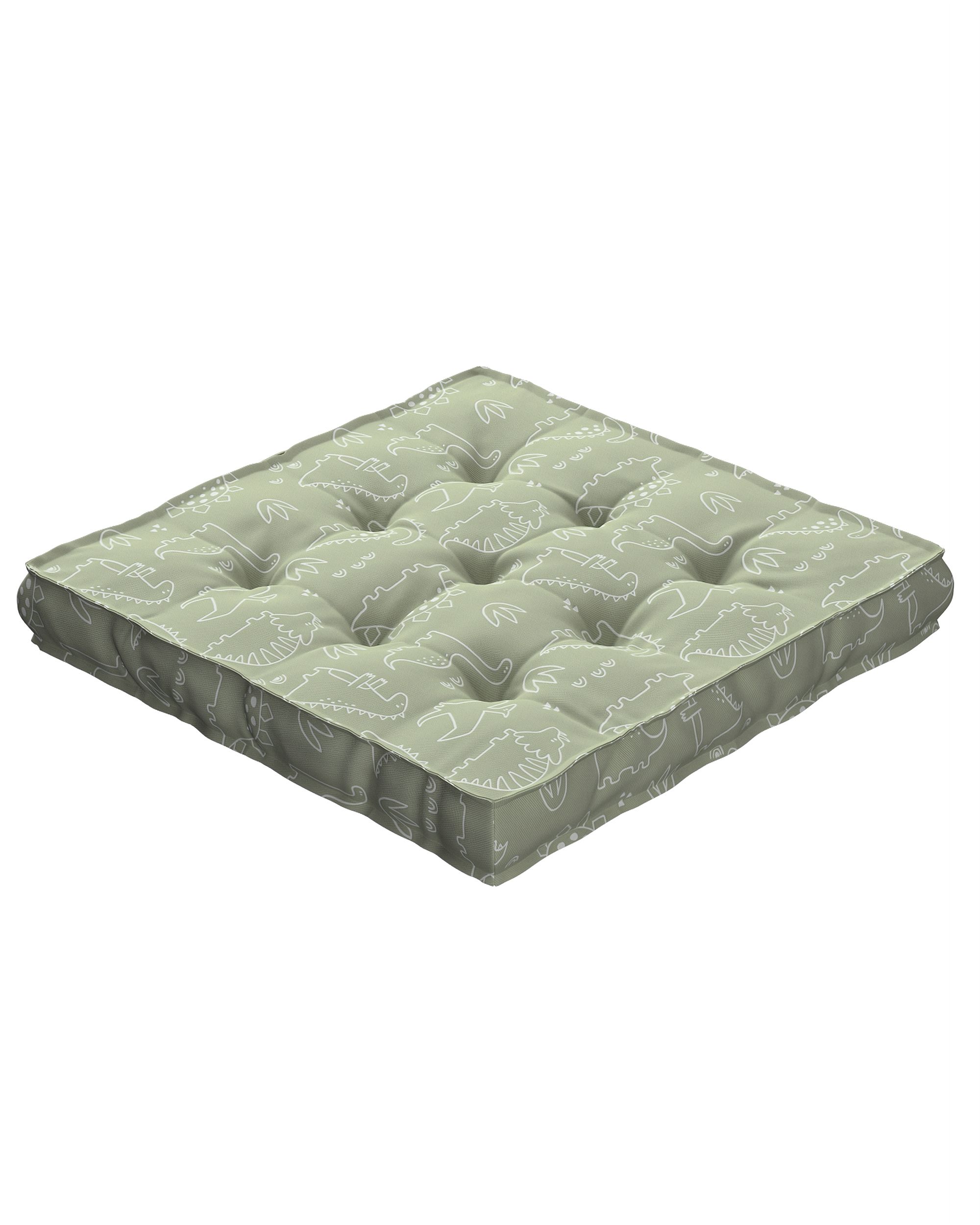 Jacob seat pad/floor cushion product colour green fabric patterned (hover)