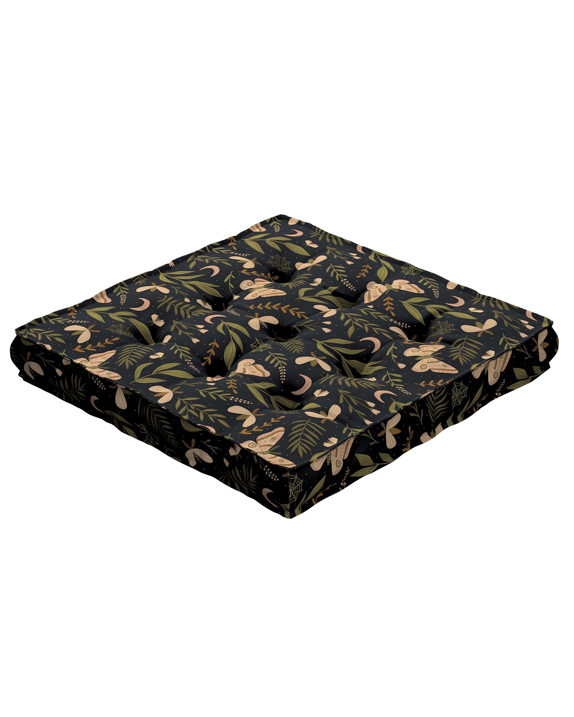 Jacob seat pad/floor cushion product colour black fabric patterned (hover)