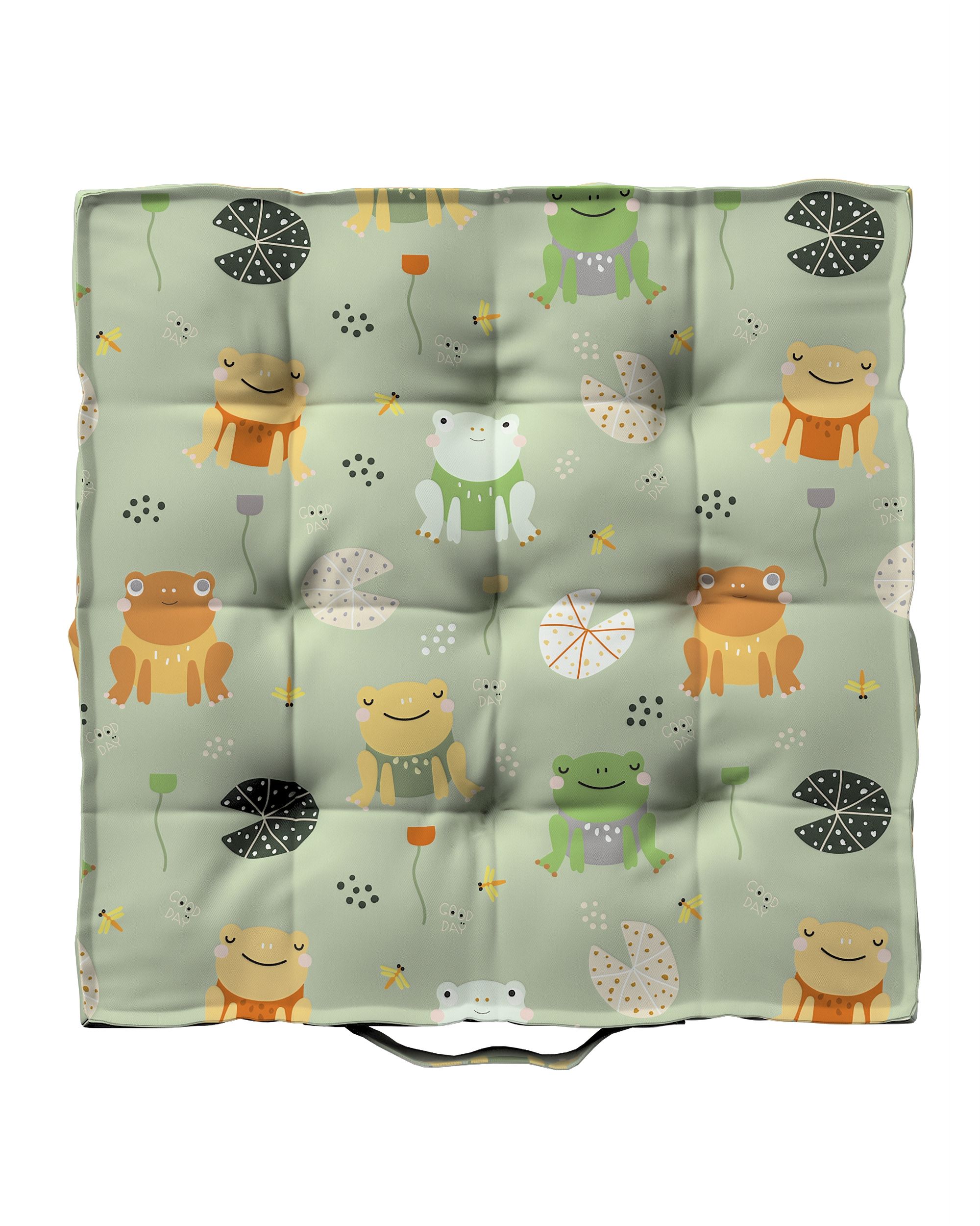 Jacob seat pad/floor cushion product colour green fabric patterned