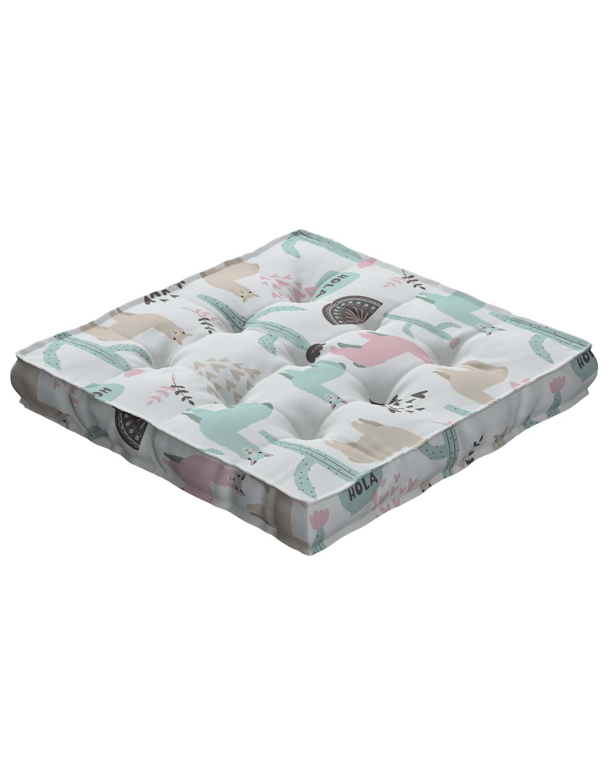 Jacob seat pad/floor cushion product colour green fabric patterned
