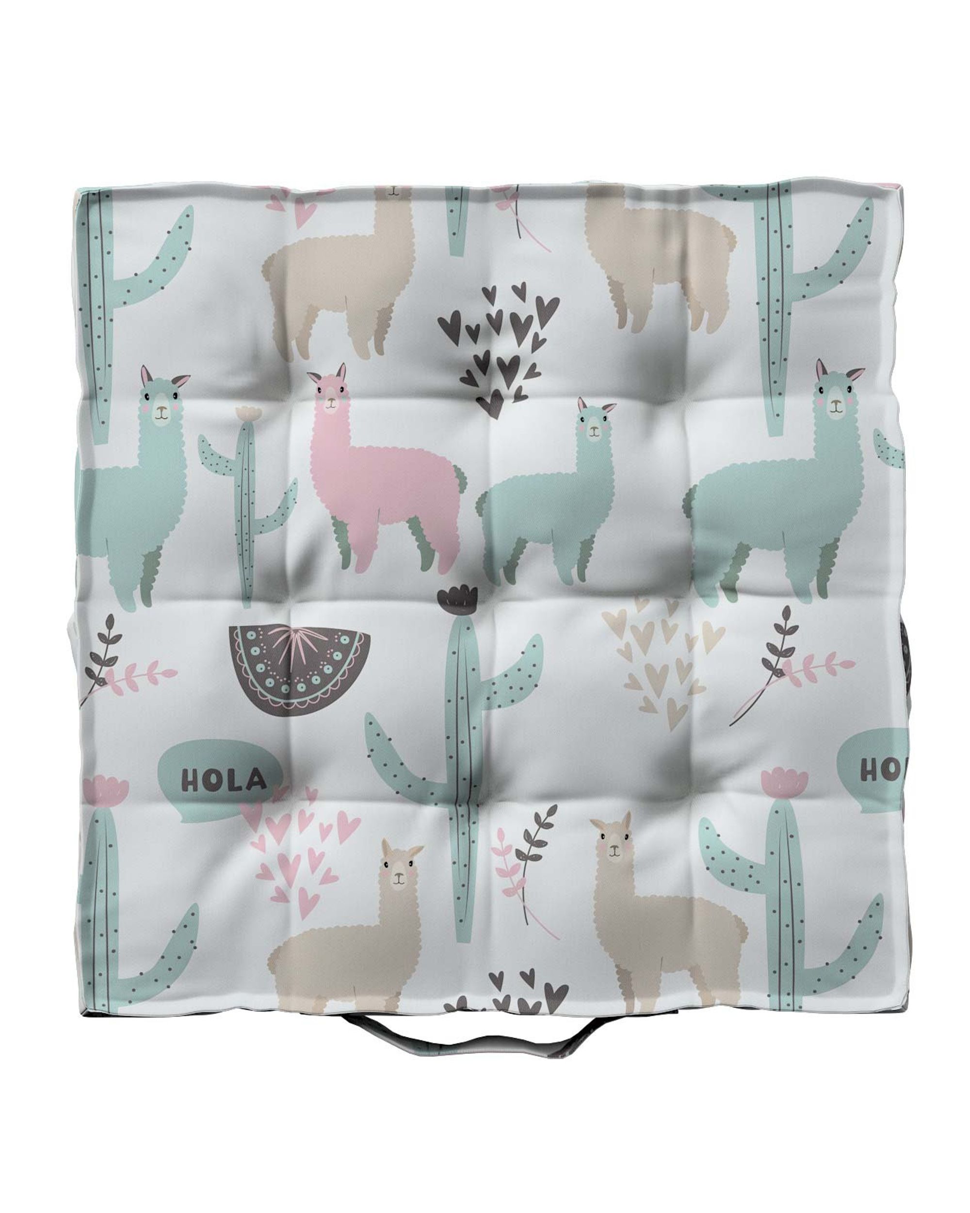 Jacob seat pad/floor cushion product colour green fabric patterned (hover)
