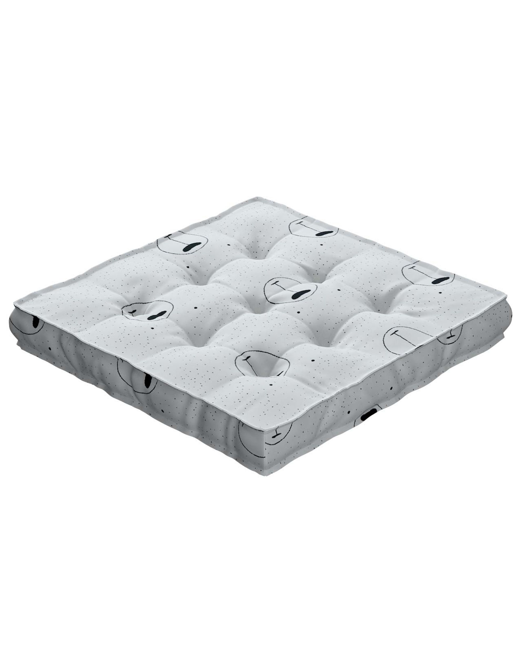 Jacob seat pad/floor cushion product colour white fabric patterned