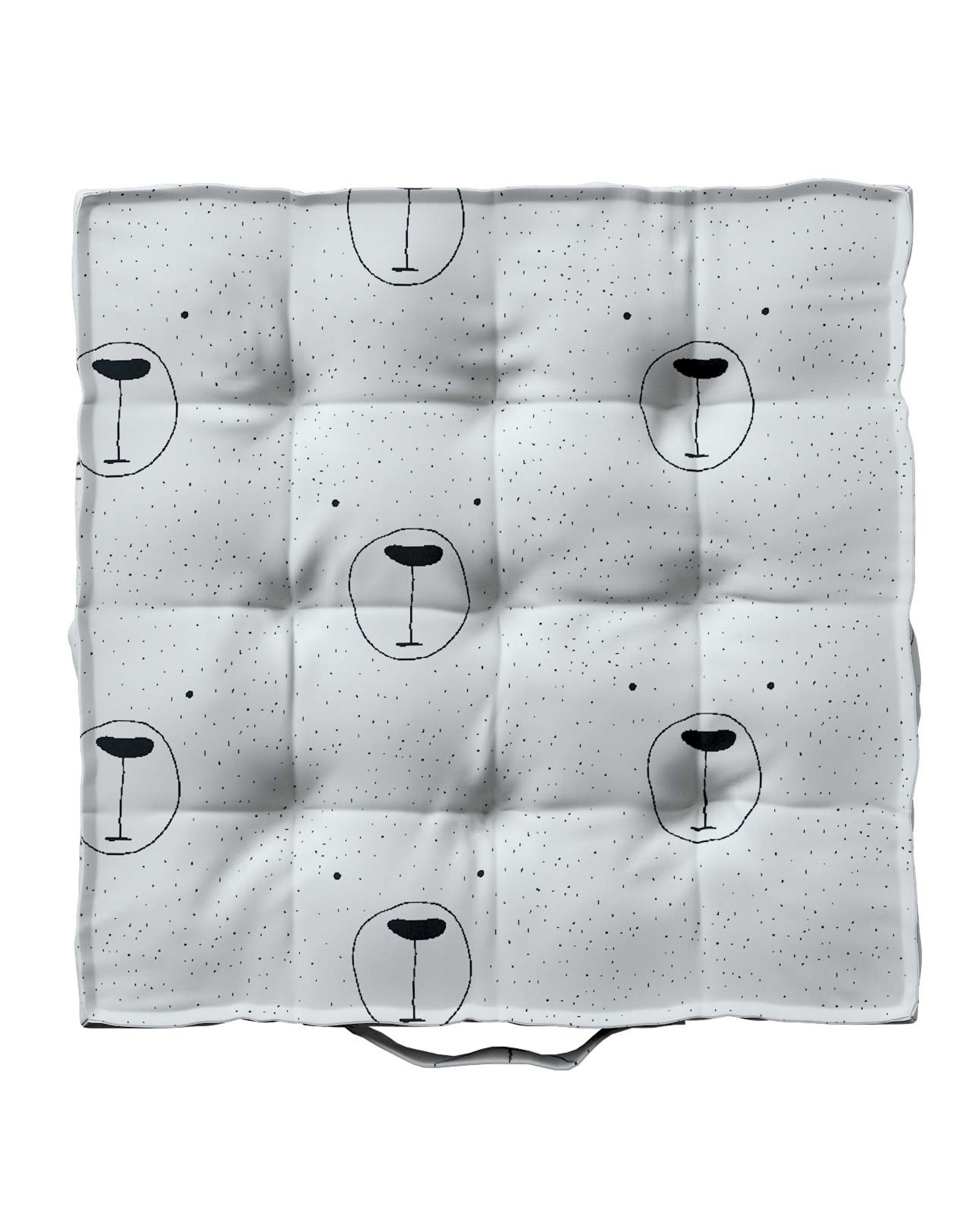 Jacob seat pad/floor cushion product colour white fabric patterned (hover)
