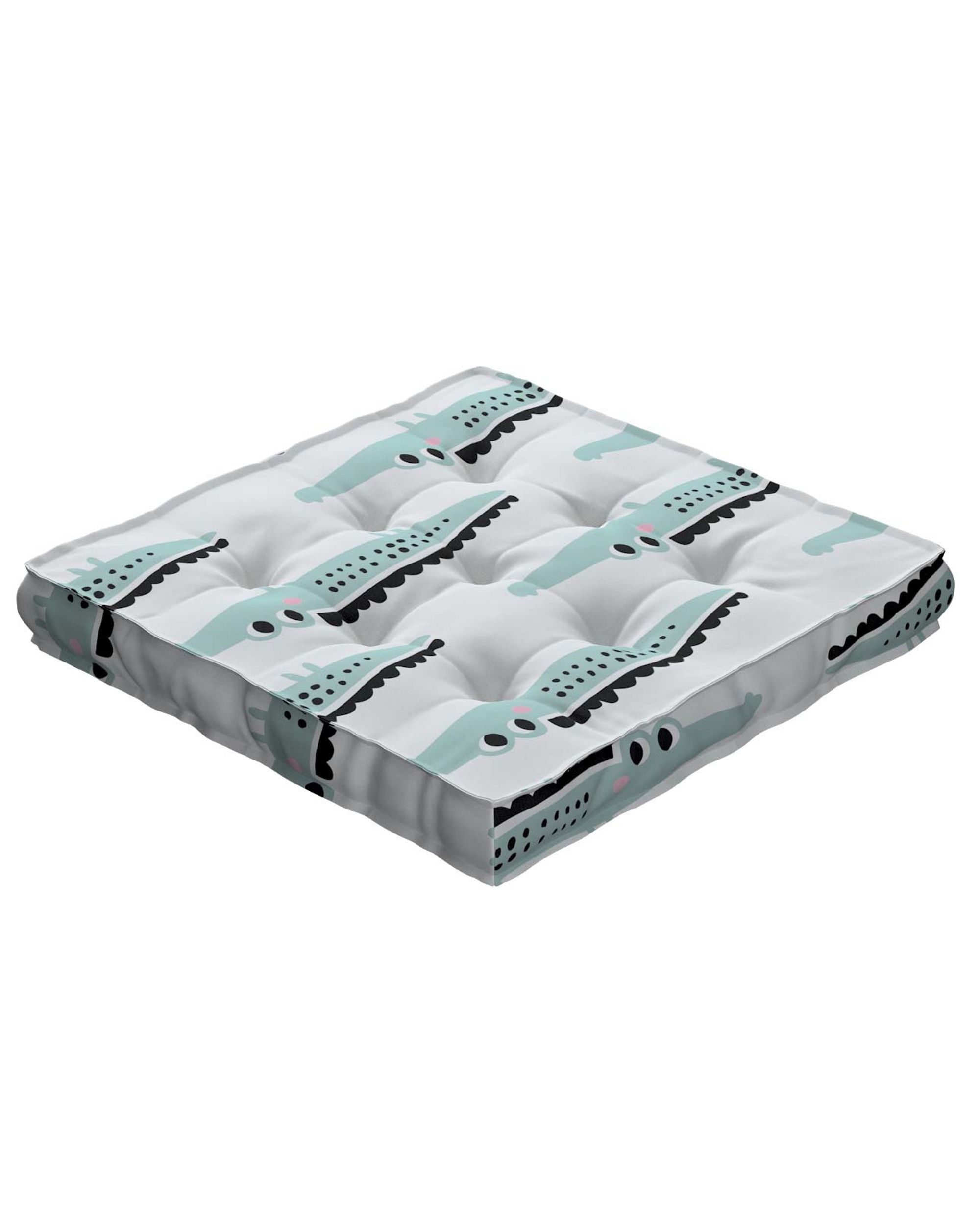 Jacob seat pad/floor cushion product colour green fabric patterned