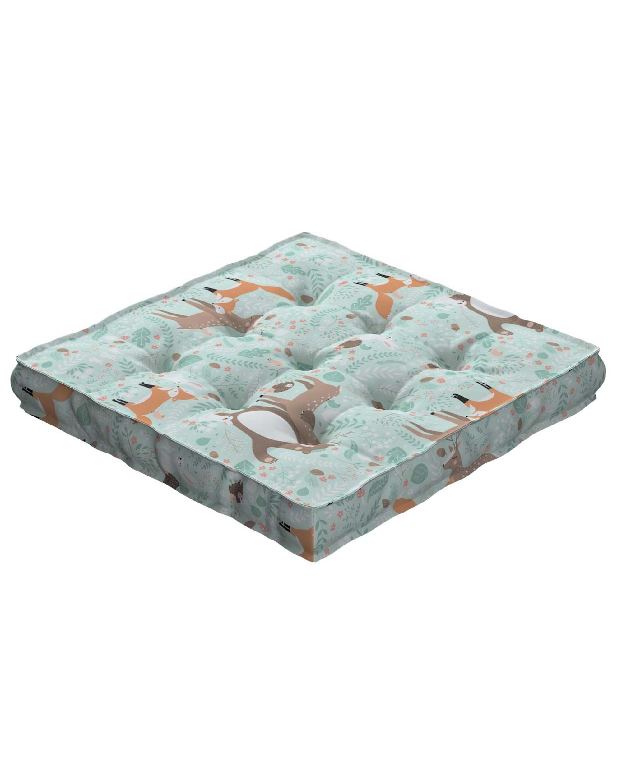 Jacob seat pad/floor cushion product colour green fabric patterned