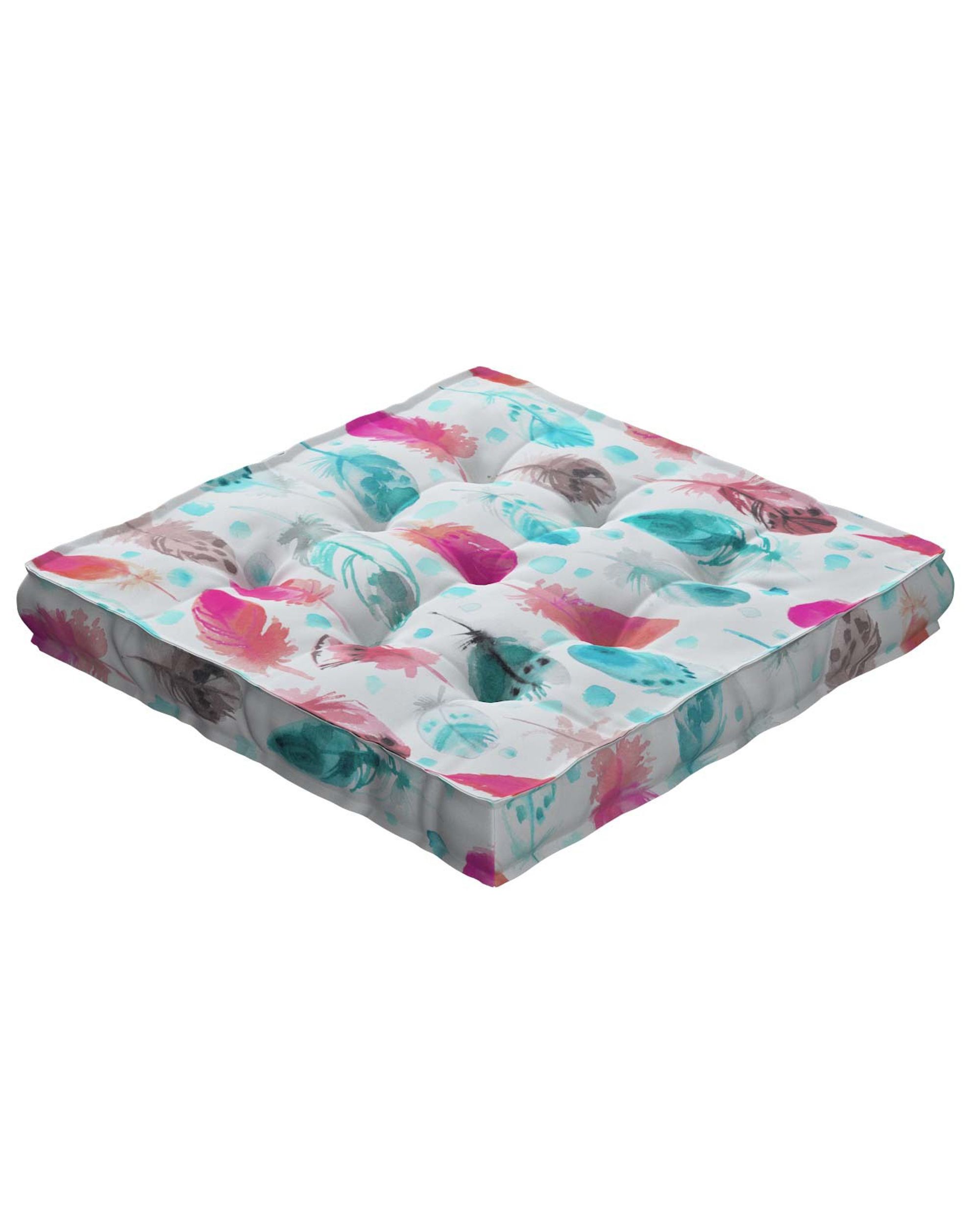 Jacob seat pad/floor cushion product colour blue fabric patterned