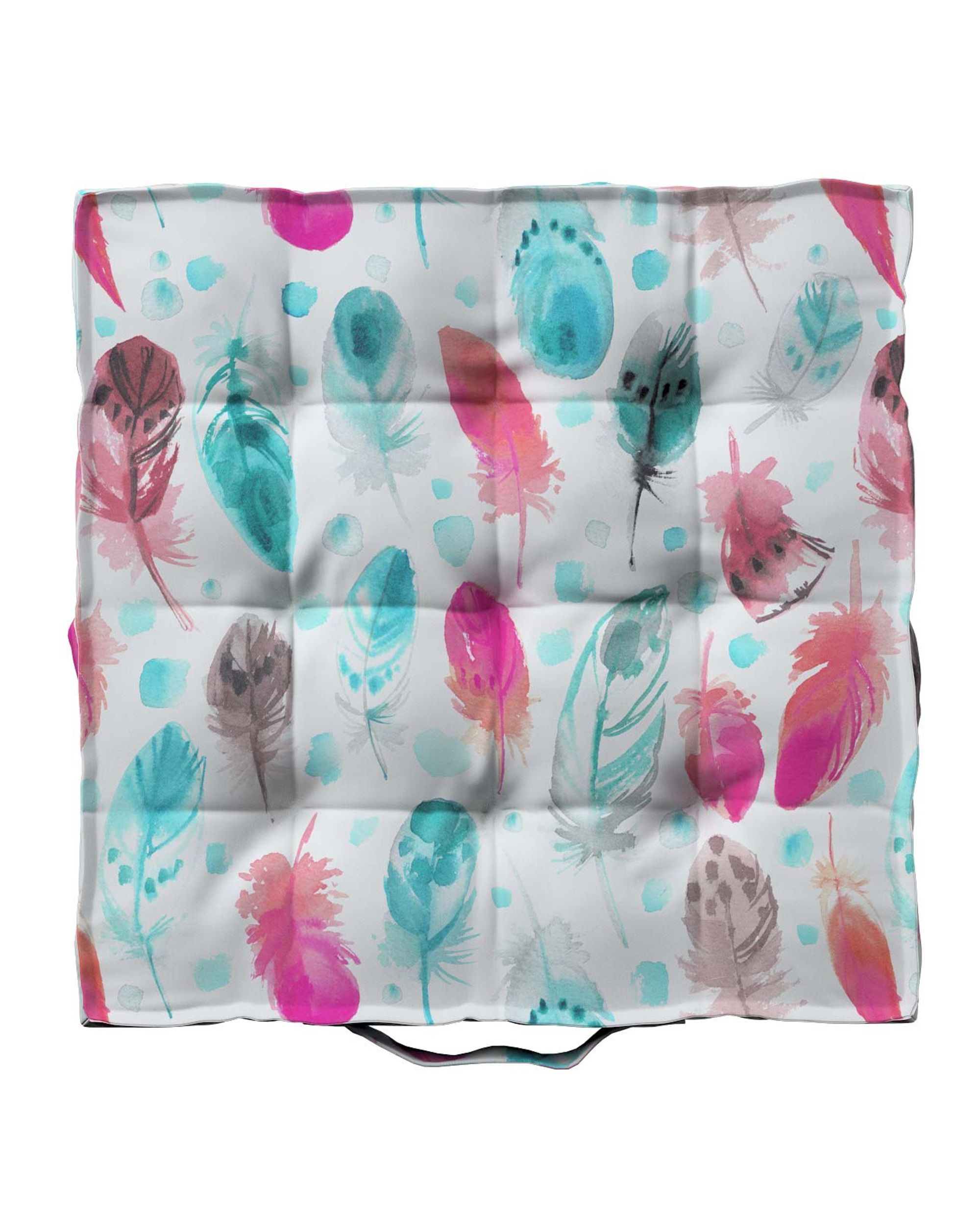 Jacob seat pad/floor cushion product colour blue fabric patterned (hover)