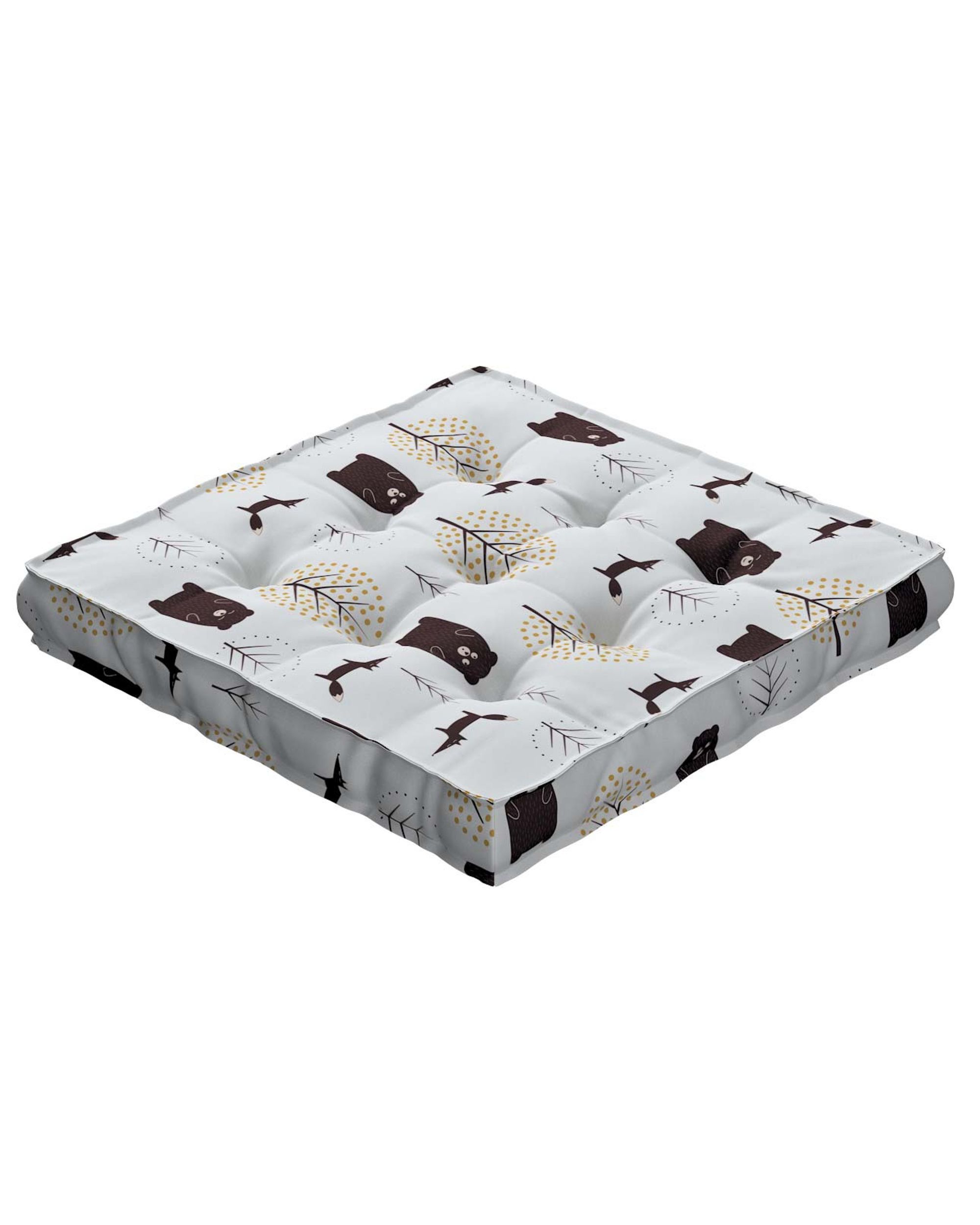 Jacob seat pad/floor cushion product colour brown fabric patterned