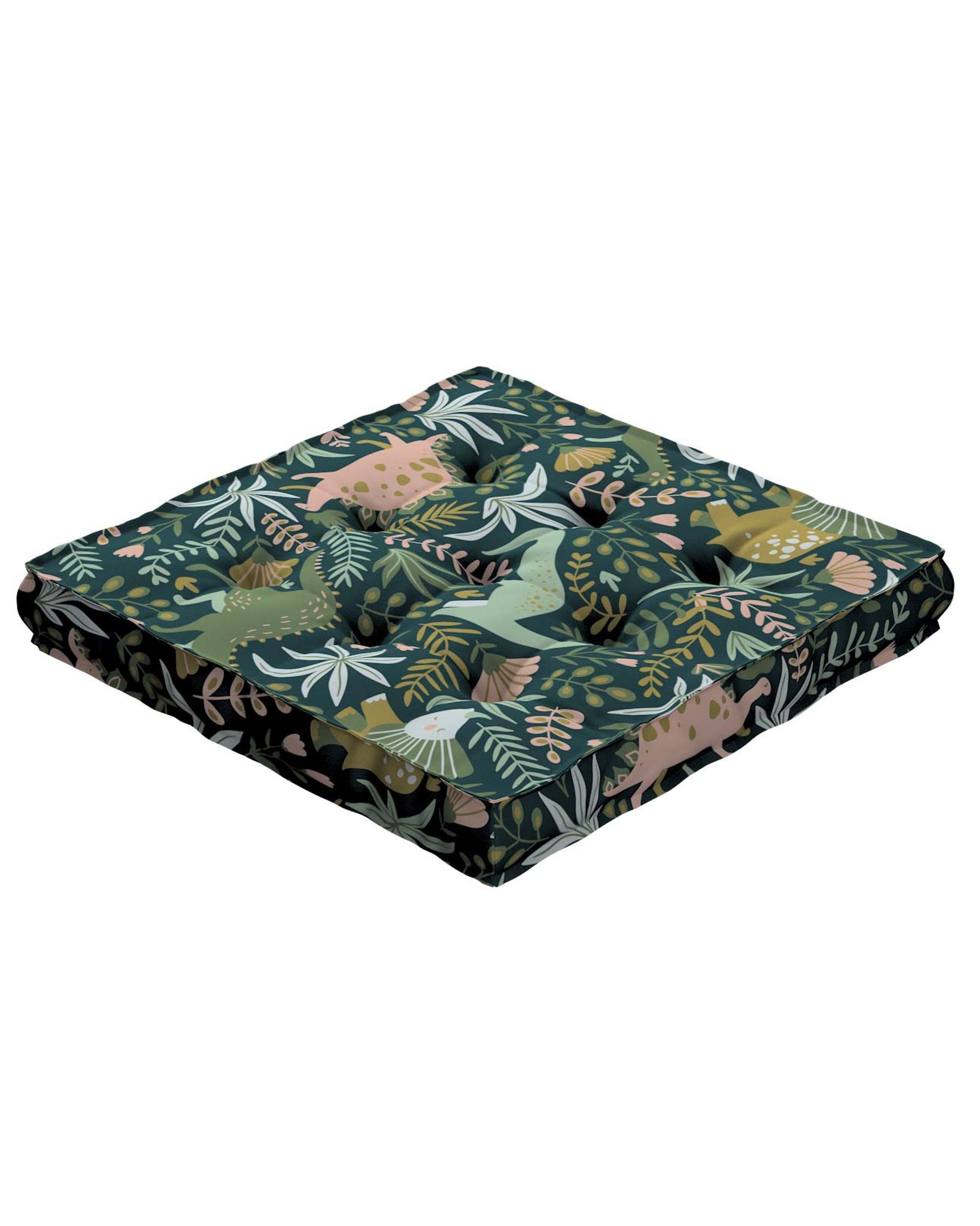 Jacob seat pad/floor cushion product colour green fabric patterned