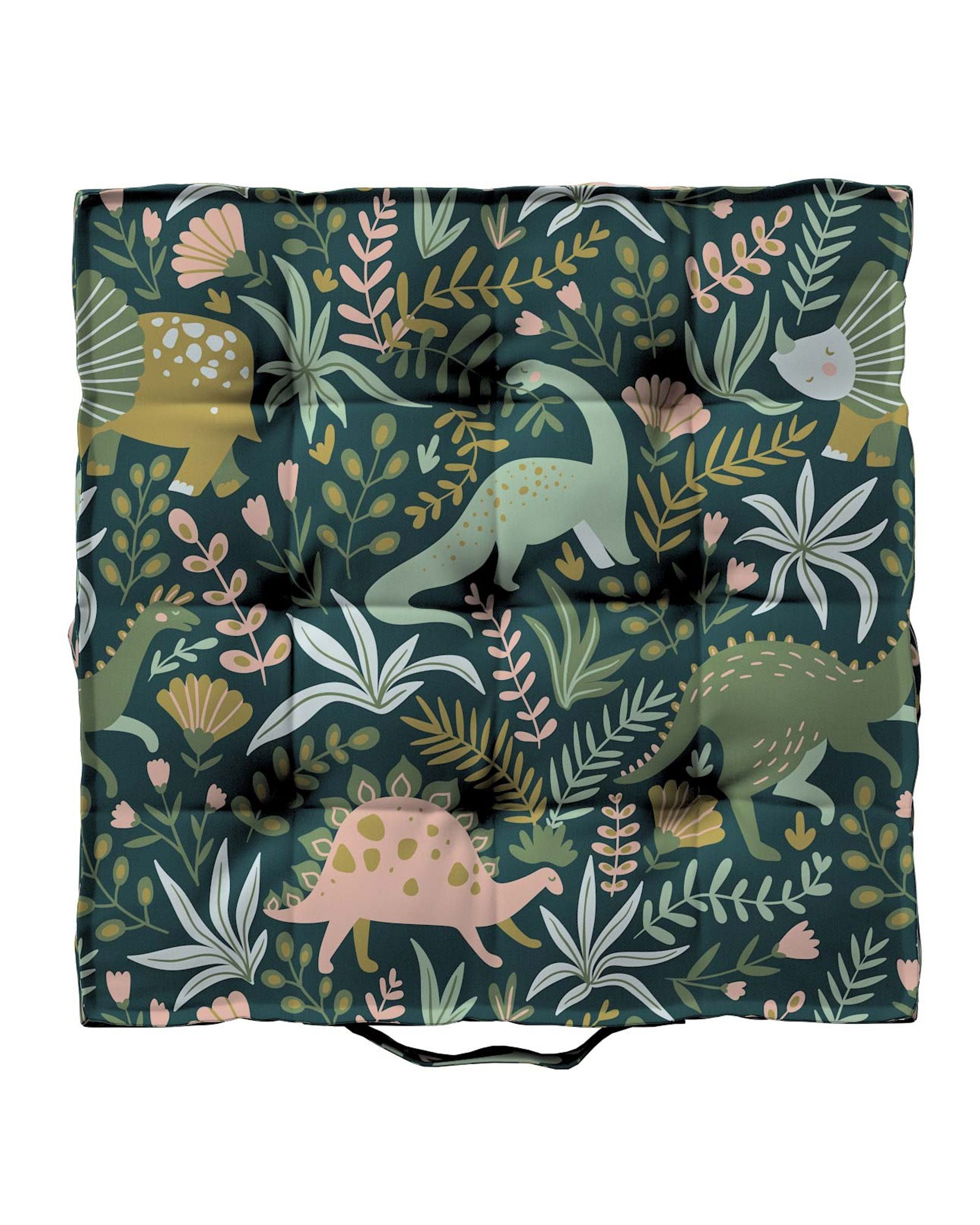 Jacob seat pad/floor cushion product colour green fabric patterned (hover)