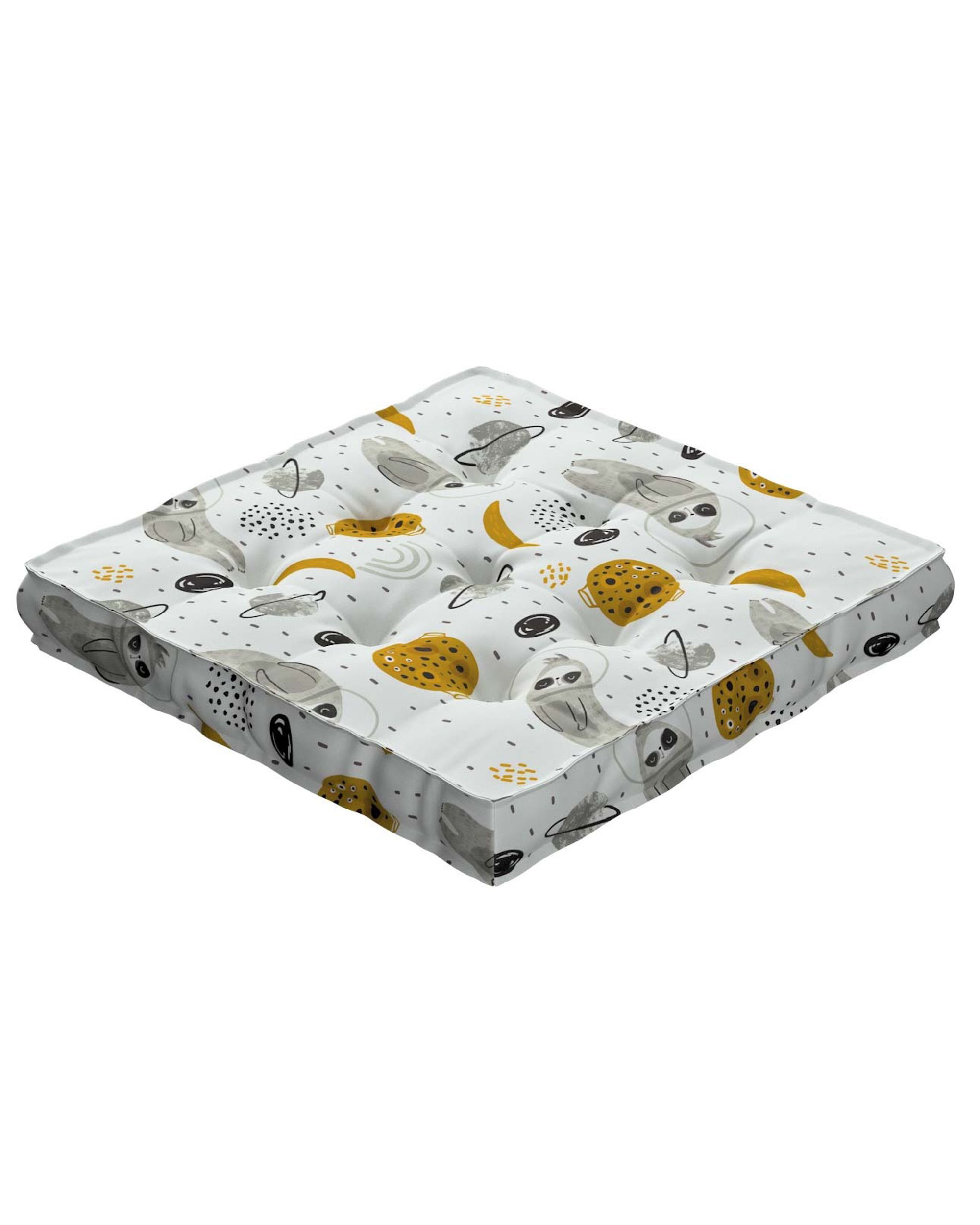 Jacob seat pad/floor cushion product colour white fabric patterned