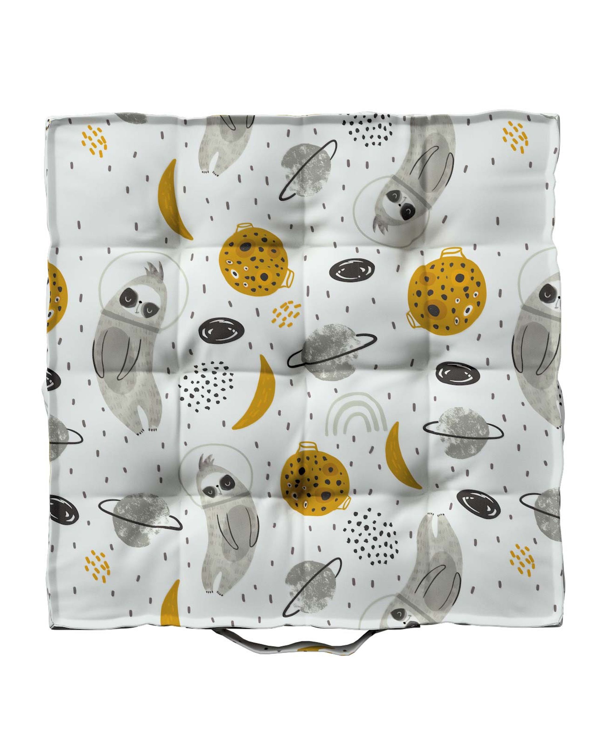 Jacob seat pad/floor cushion product colour white fabric patterned (hover)