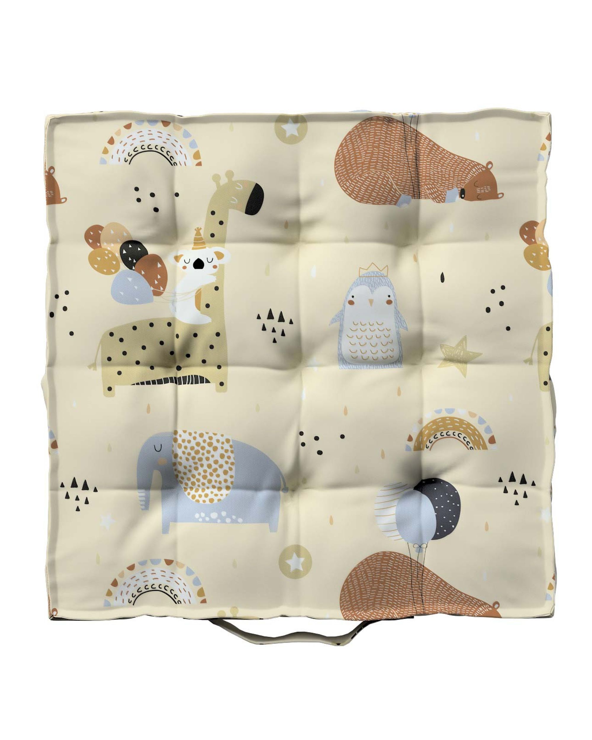 Jacob seat pad/floor cushion product colour beige fabric patterned (hover)