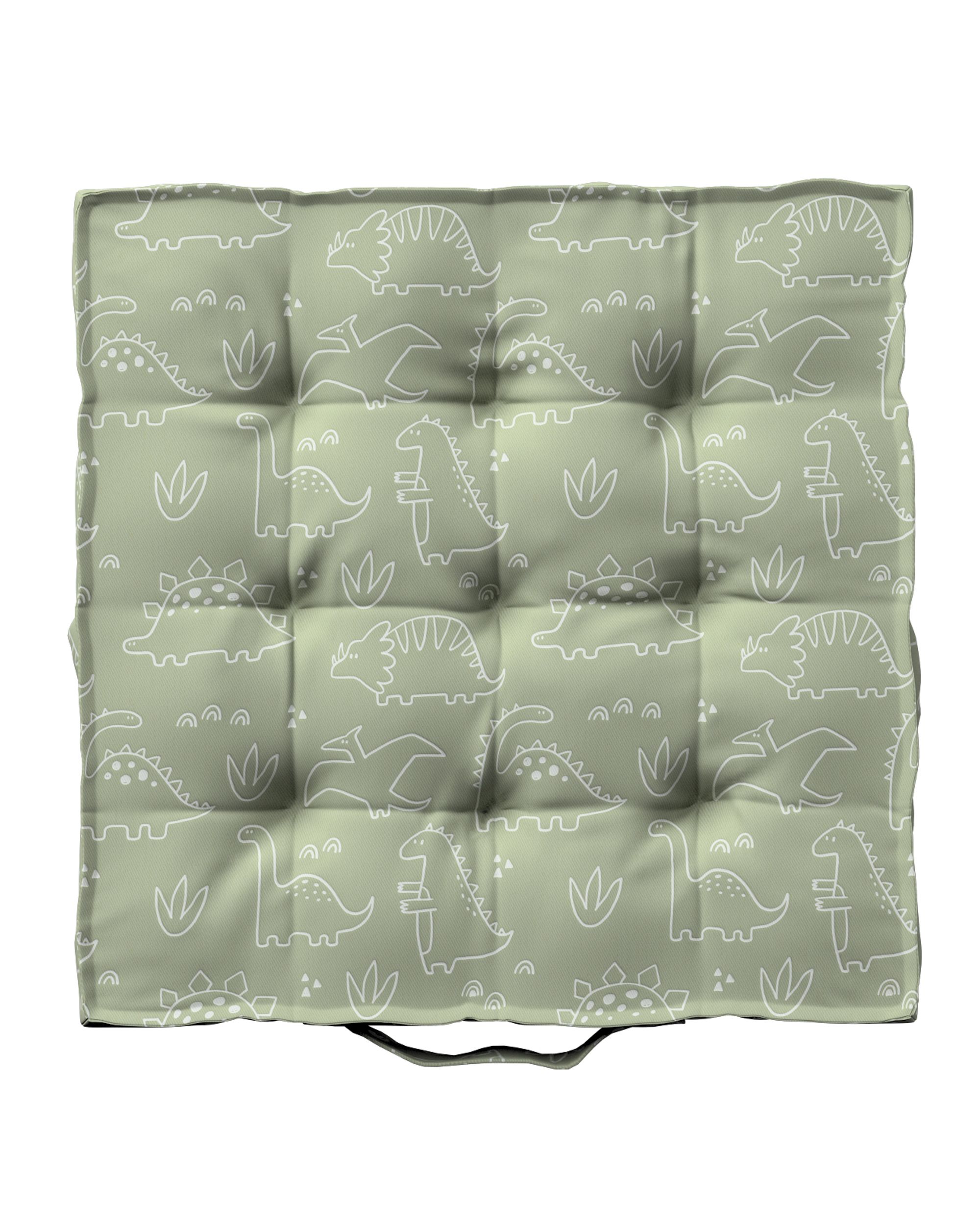 Jacob seat pad/floor cushion product colour green fabric patterned