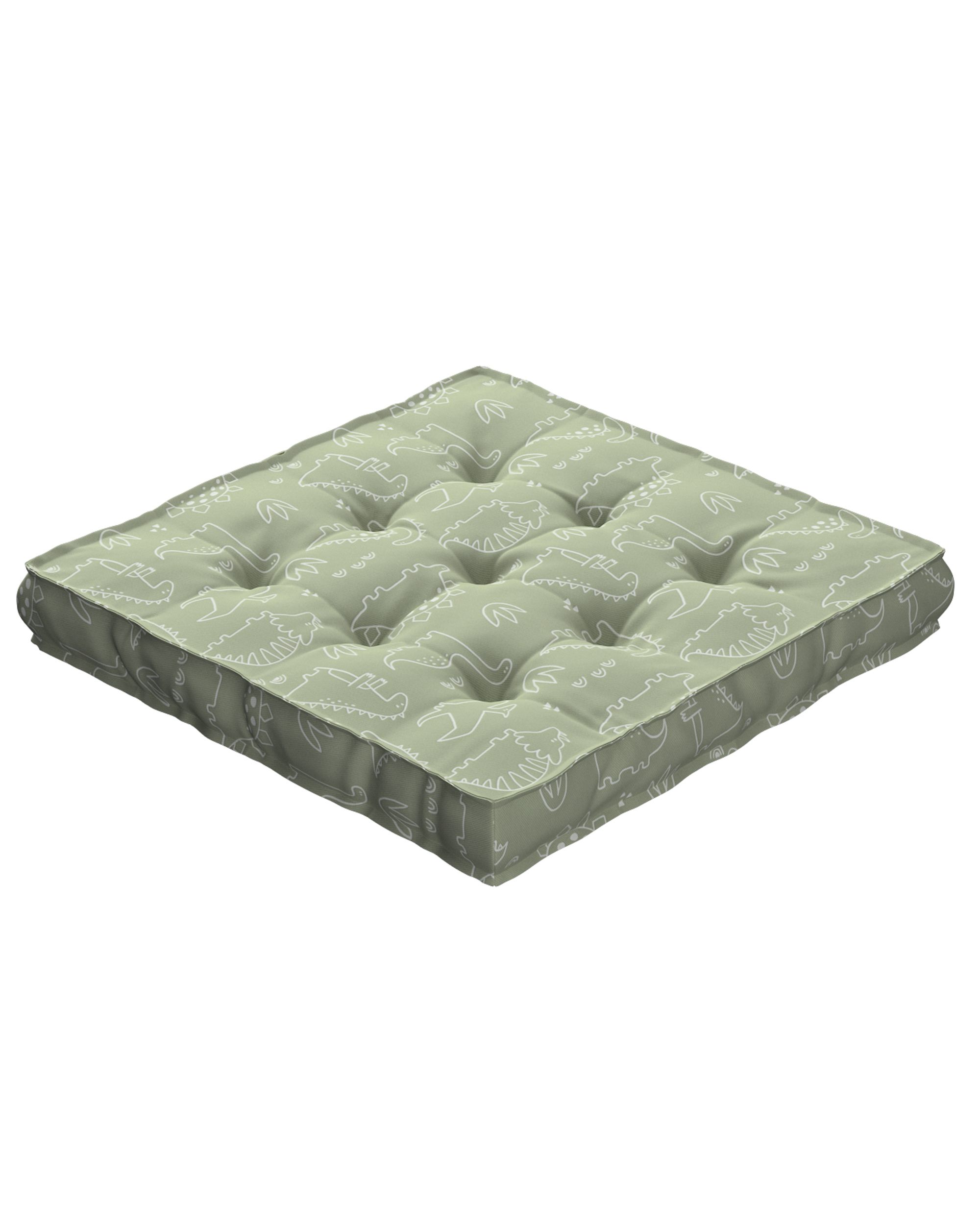 Jacob seat pad/floor cushion product colour green fabric patterned (hover)