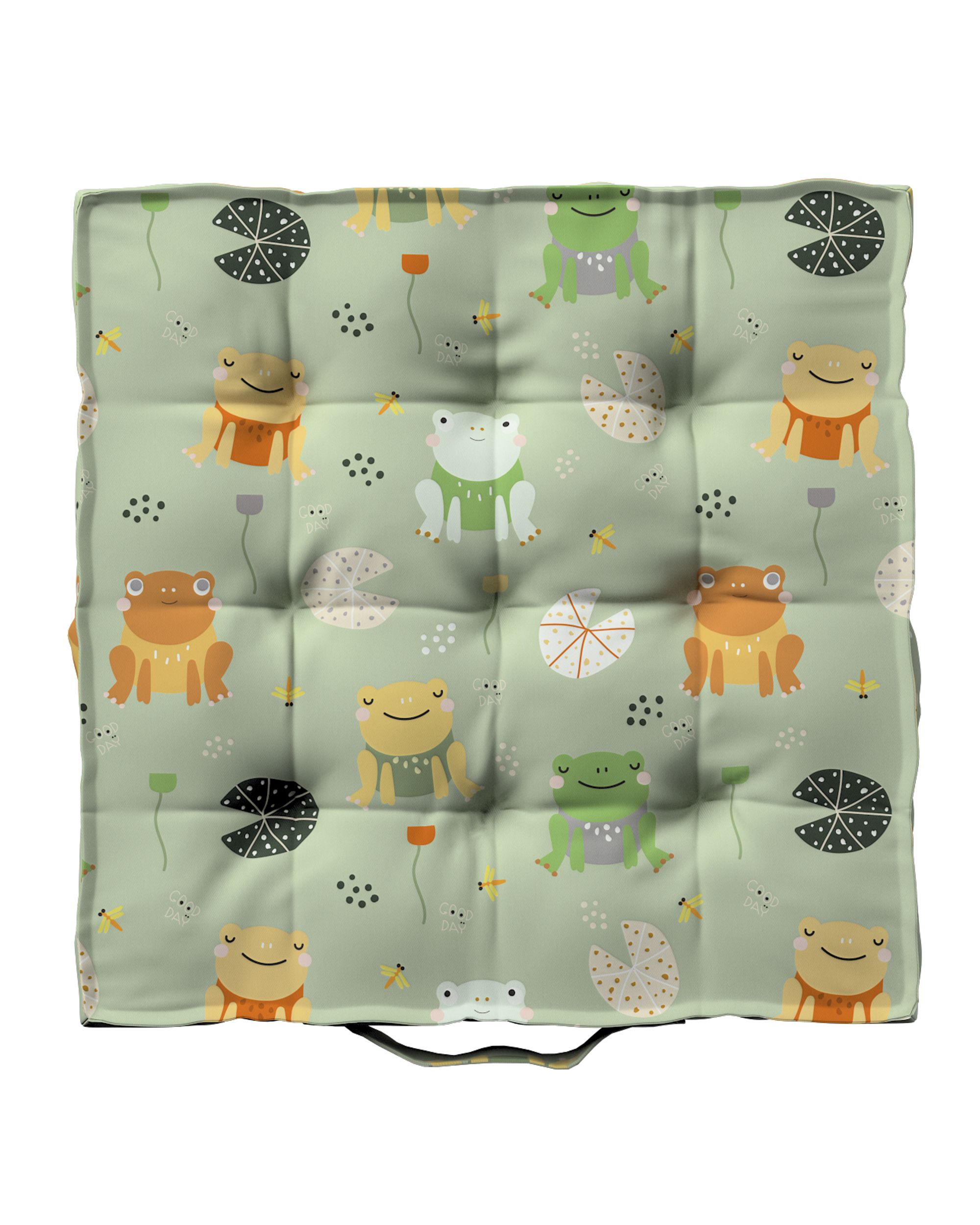 Jacob seat pad/floor cushion product colour green fabric patterned