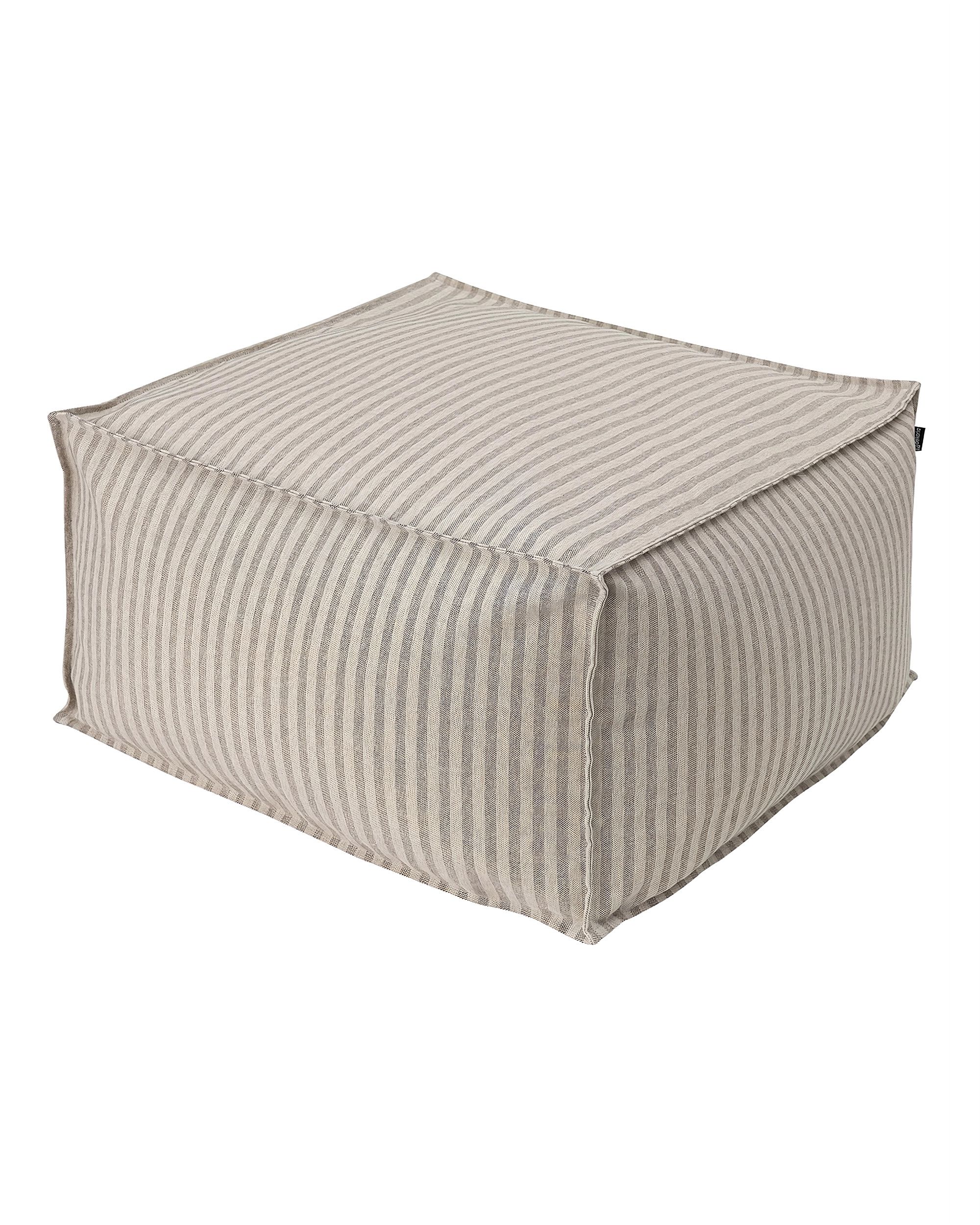 Garden pouf product colour beige fabric outdoor, structured, patterned